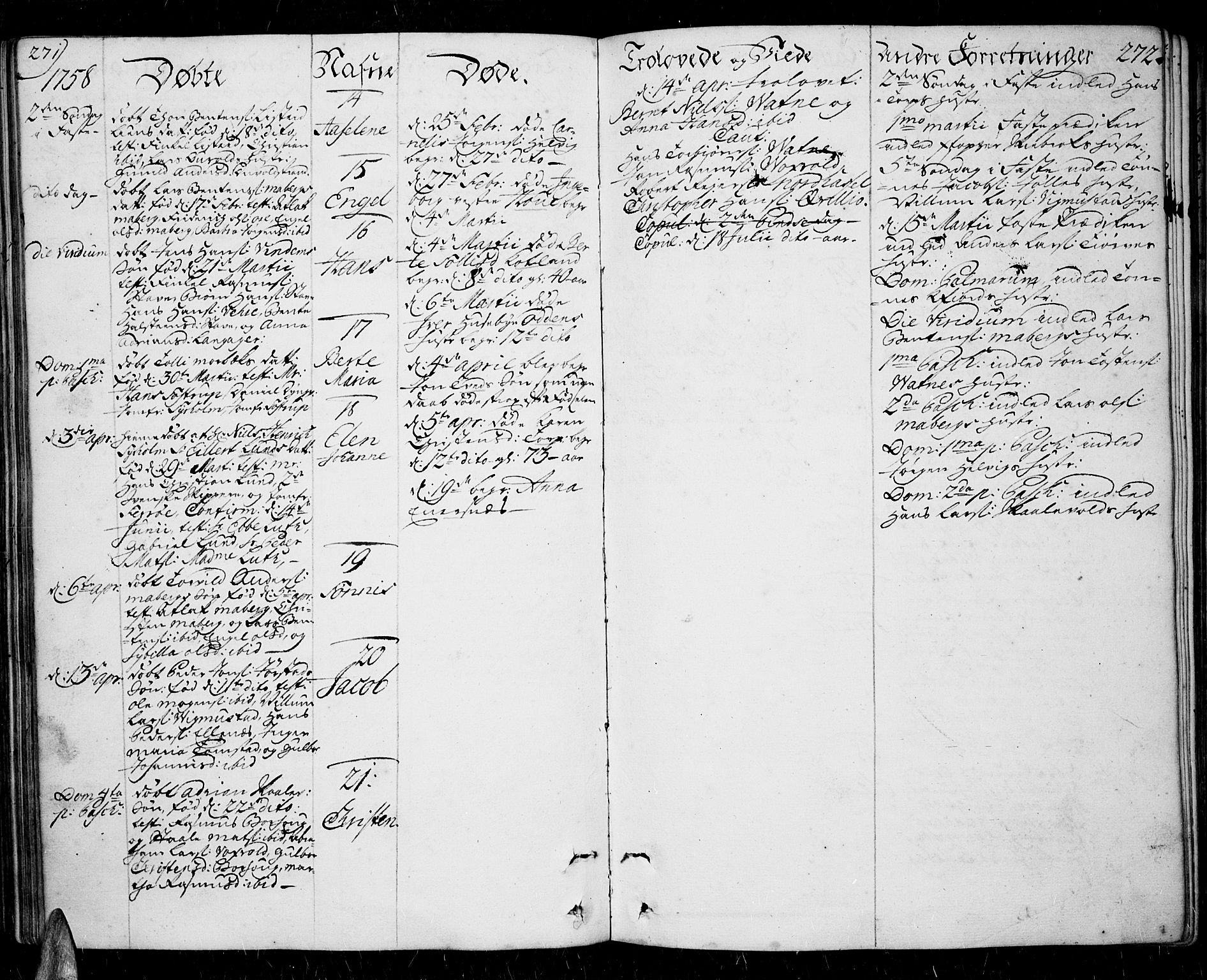 Lista sokneprestkontor, SAK/1111-0027/F/Fa/L0003: Parish register (official) no. A 3 /1, 1743-1767, p. 271-272
