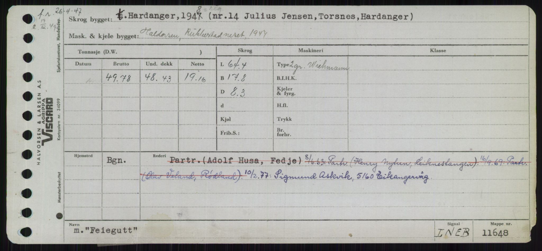 Sjøfartsdirektoratet med forløpere, Skipsmålingen, AV/RA-S-1627/H/Ha/L0002/0001: Fartøy, Eik-Hill / Fartøy, Eik-F, p. 369