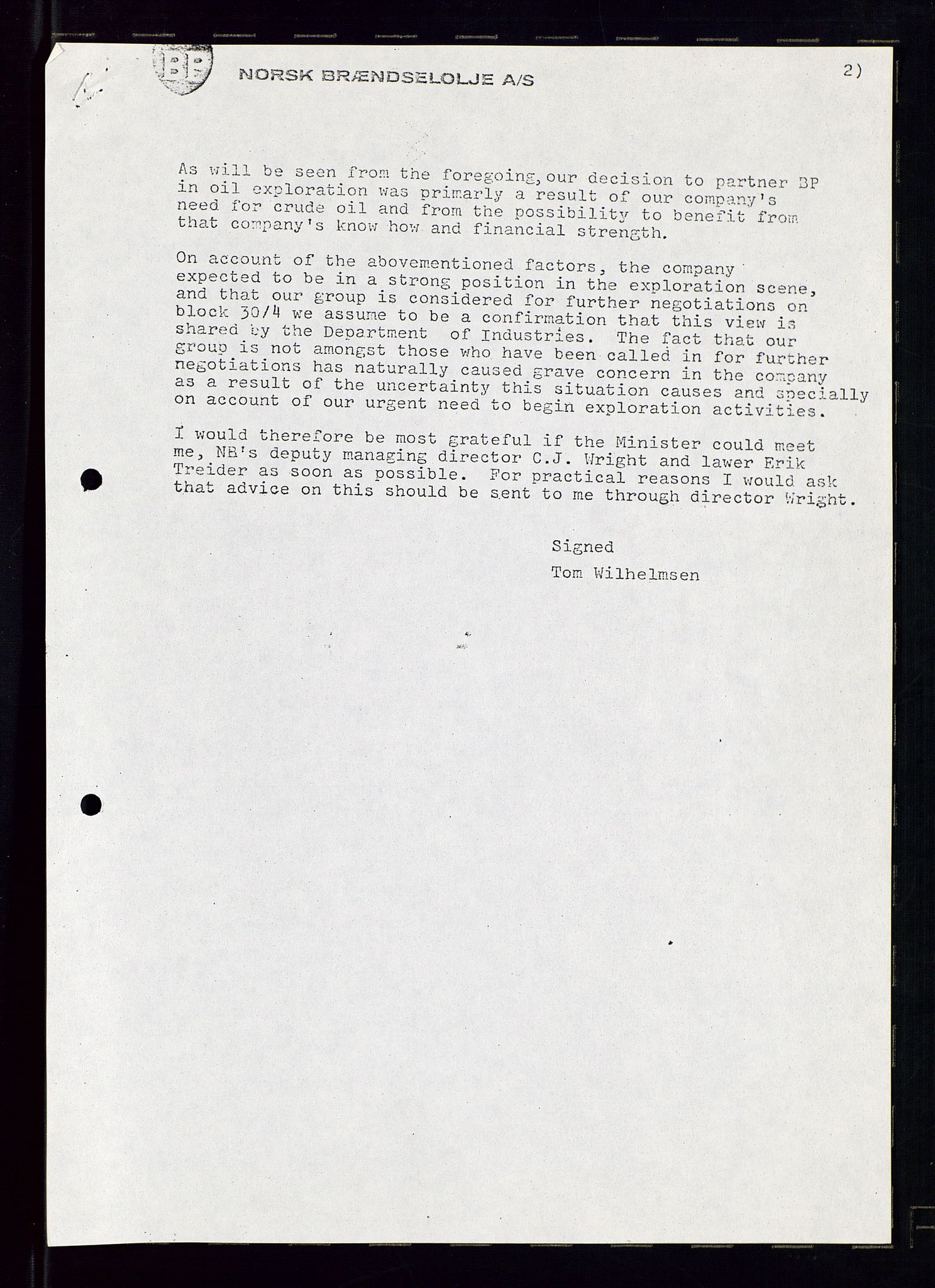 PA 1544 - Norsk Brændselolje A/S, AV/SAST-A-101965/1/A/Ab/L0006/0002: Styremøter  / Styremøter 1974, 1974, p. 37