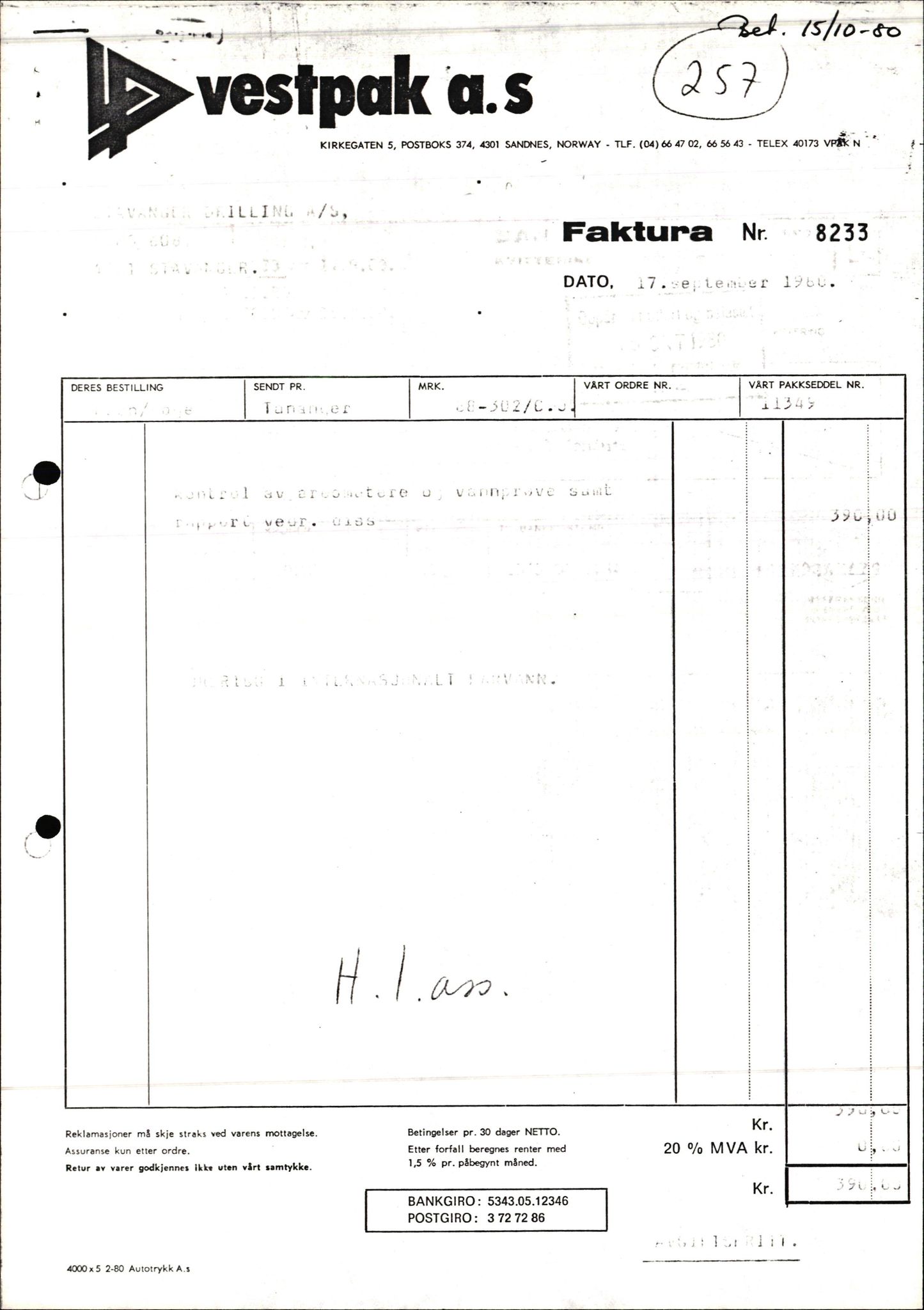 Pa 1503 - Stavanger Drilling AS, AV/SAST-A-101906/2/E/Ec/Eca/L0013: Sak og korrespondanse, 1980-1982