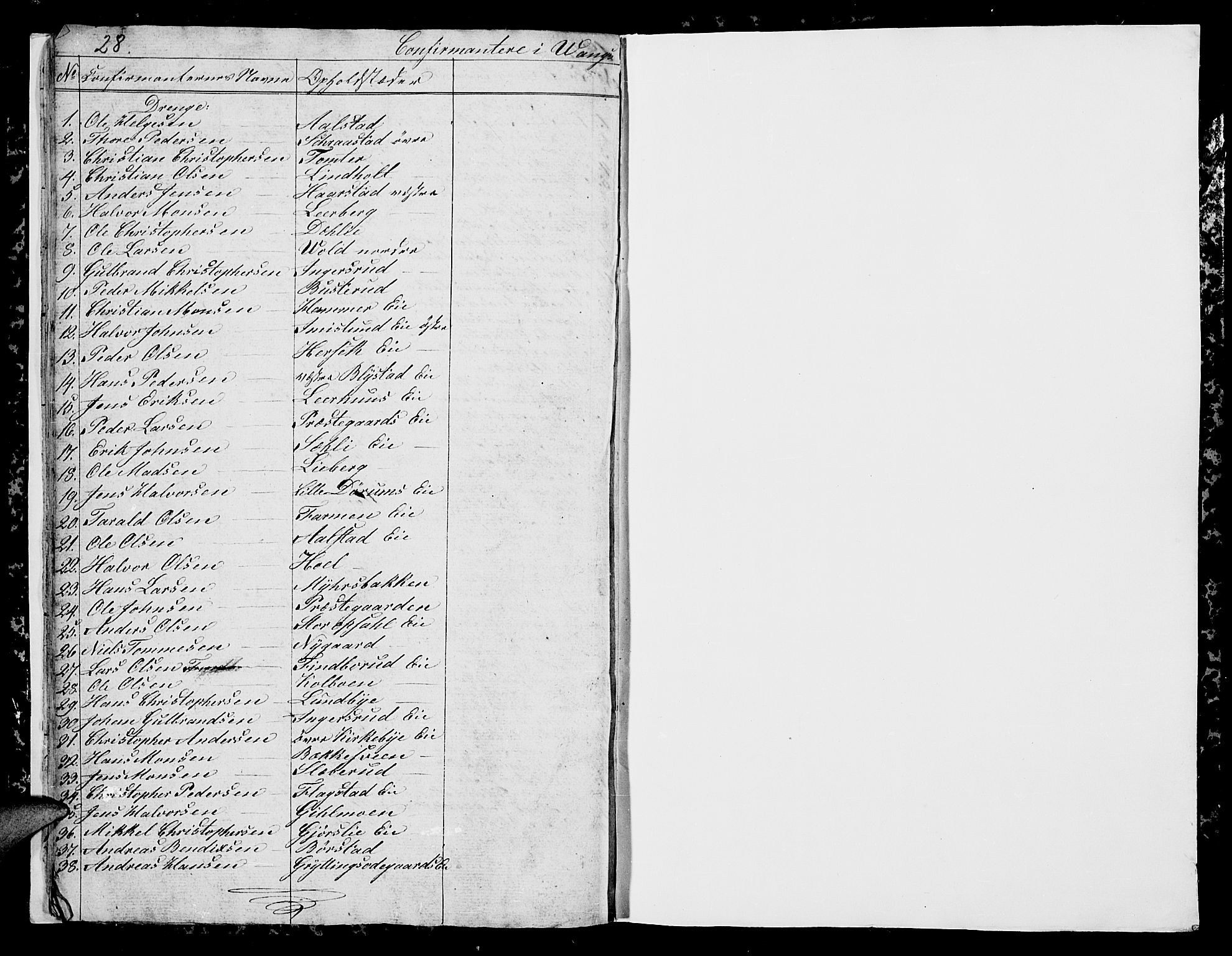 Vang prestekontor, Hedmark, SAH/PREST-008/H/Ha/Hab/L0007: Parish register (copy) no. 7, 1828-1832, p. 28-29