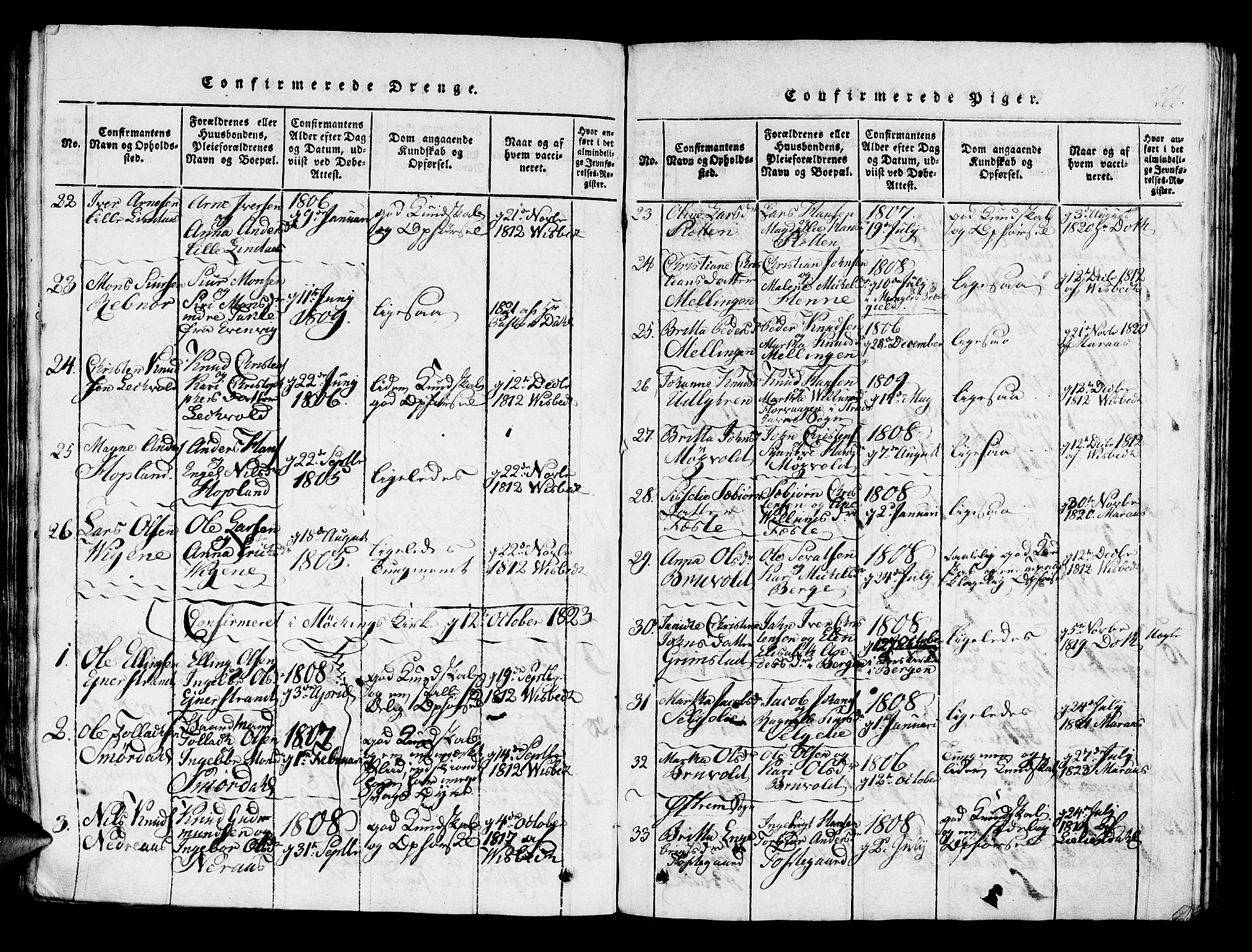 Lindås Sokneprestembete, SAB/A-76701/H/Haa: Parish register (official) no. A 7, 1816-1823, p. 266