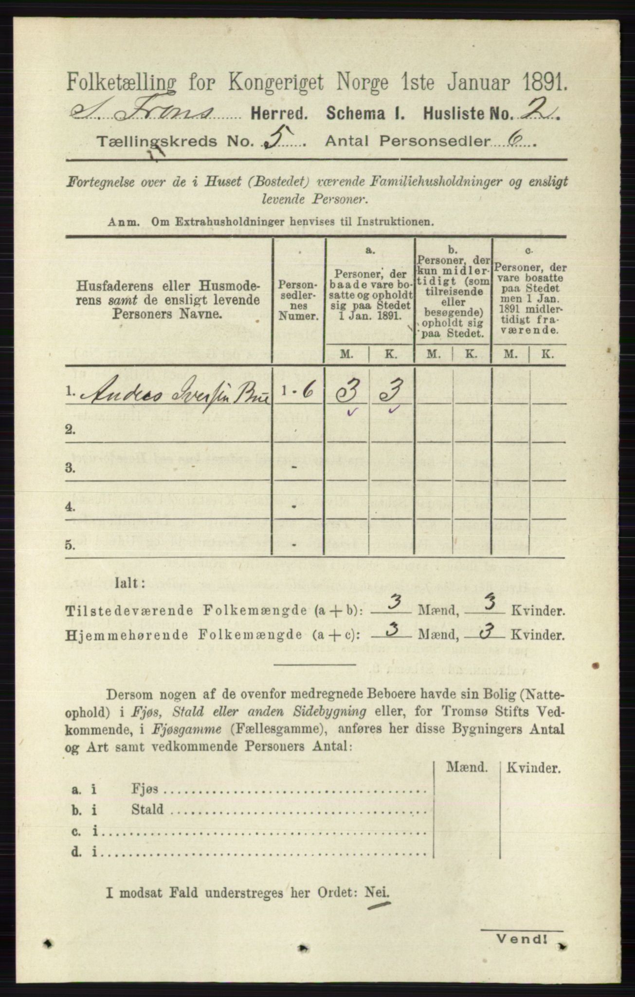 RA, 1891 census for 0519 Sør-Fron, 1891, p. 1956