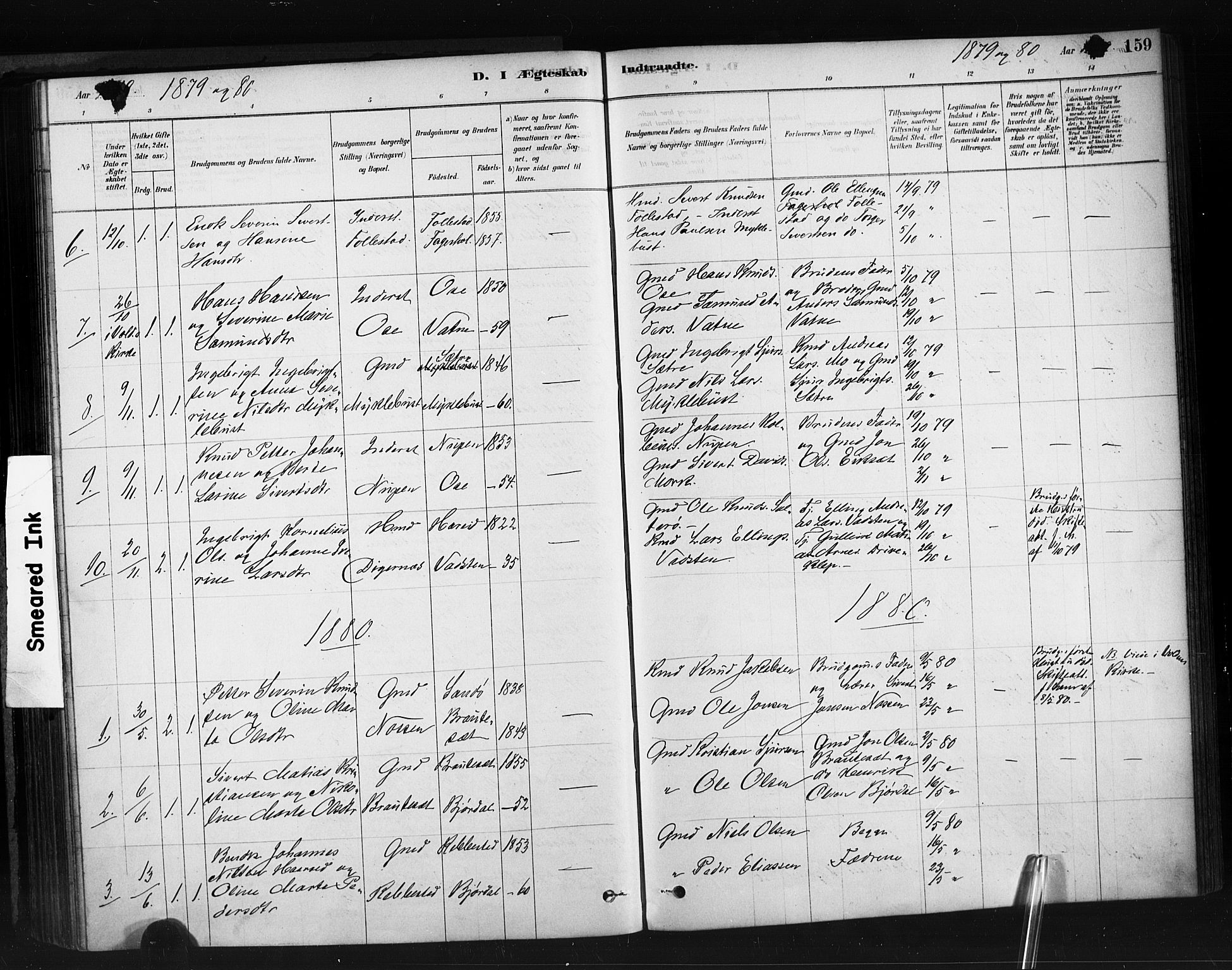 Ministerialprotokoller, klokkerbøker og fødselsregistre - Møre og Romsdal, AV/SAT-A-1454/513/L0176: Parish register (official) no. 513A03, 1877-1889, p. 159