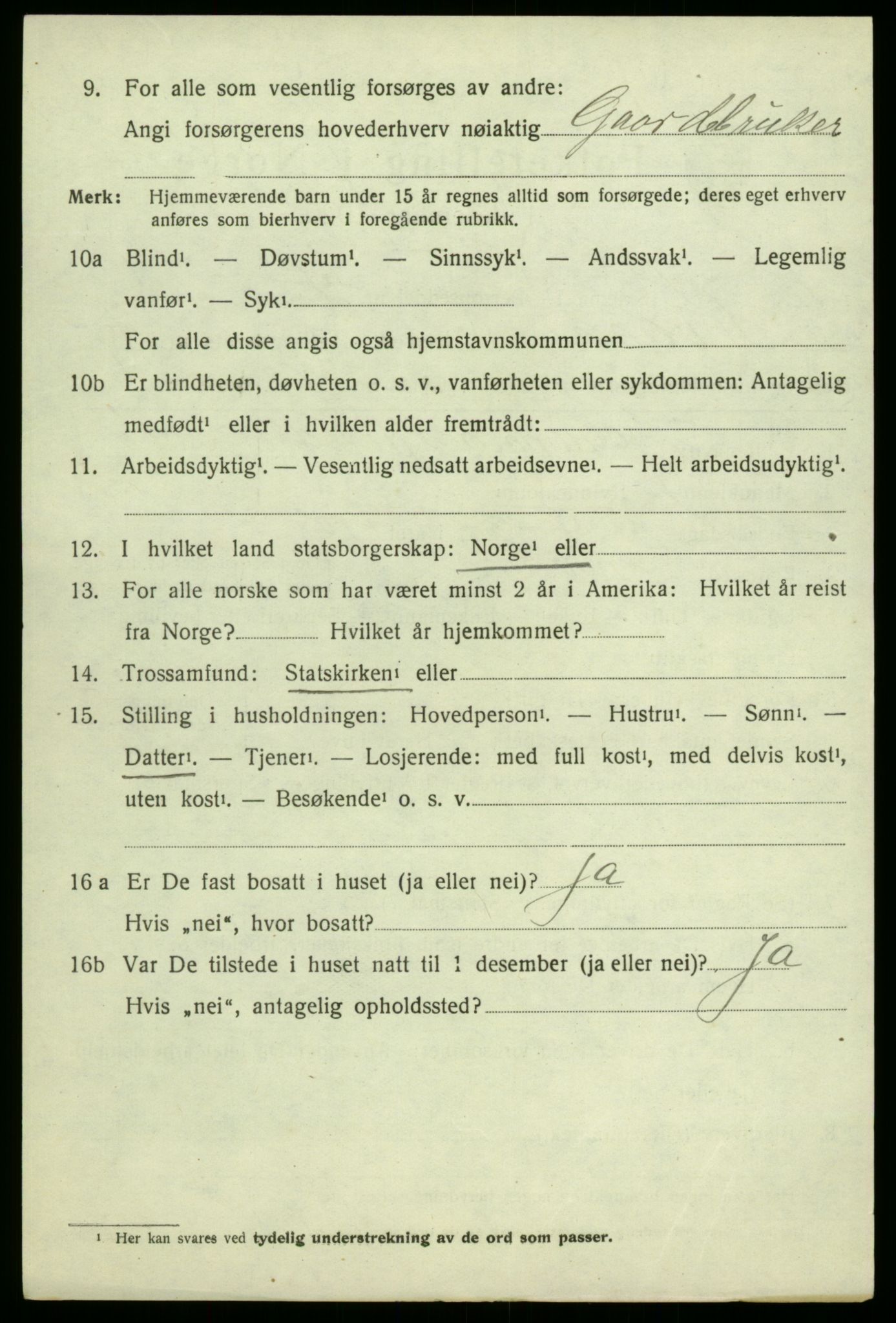 SAB, 1920 census for Kvam, 1920, p. 4740