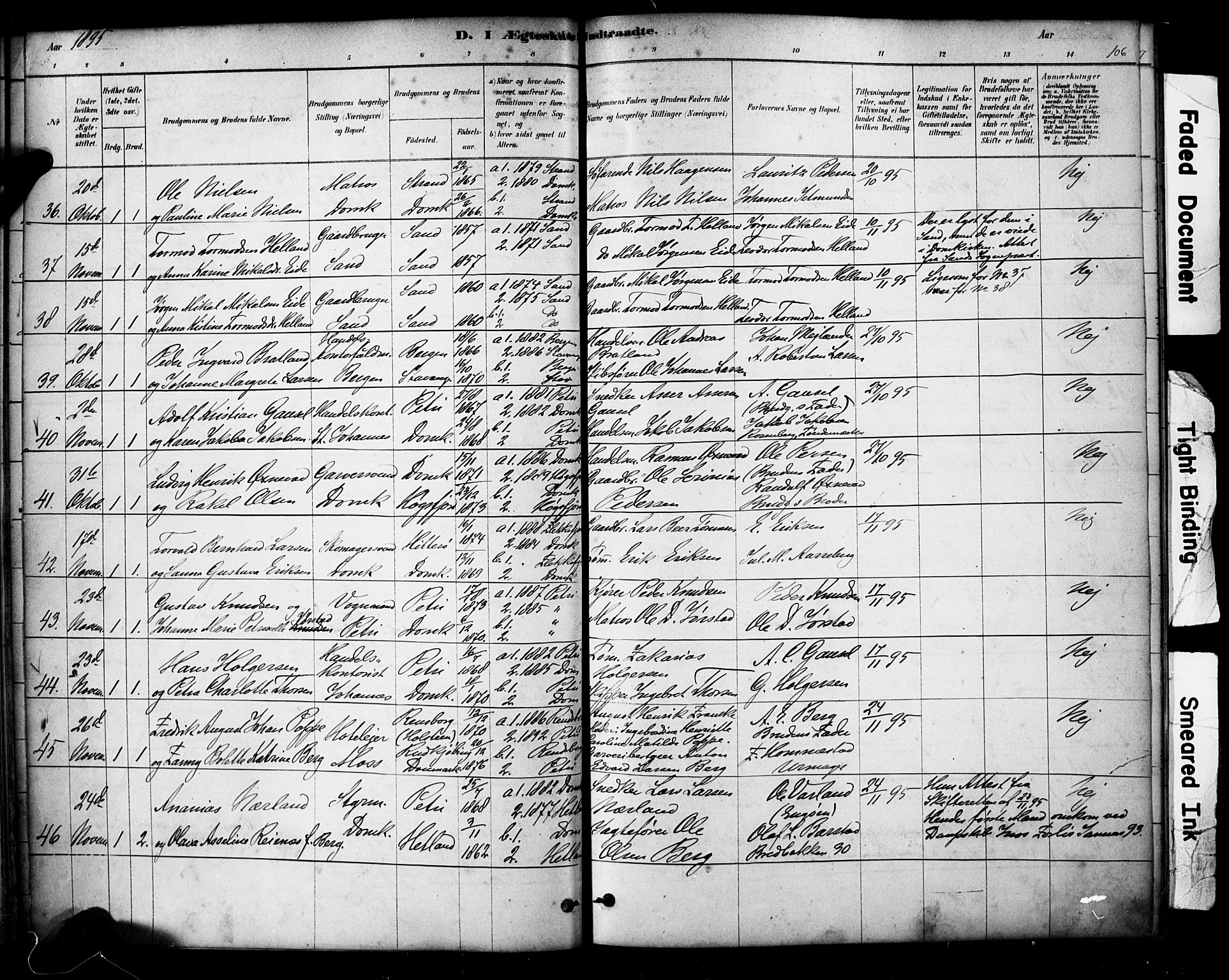 Domkirken sokneprestkontor, AV/SAST-A-101812/001/30/30BA/L0029: Parish register (official) no. A 28, 1878-1904, p. 106