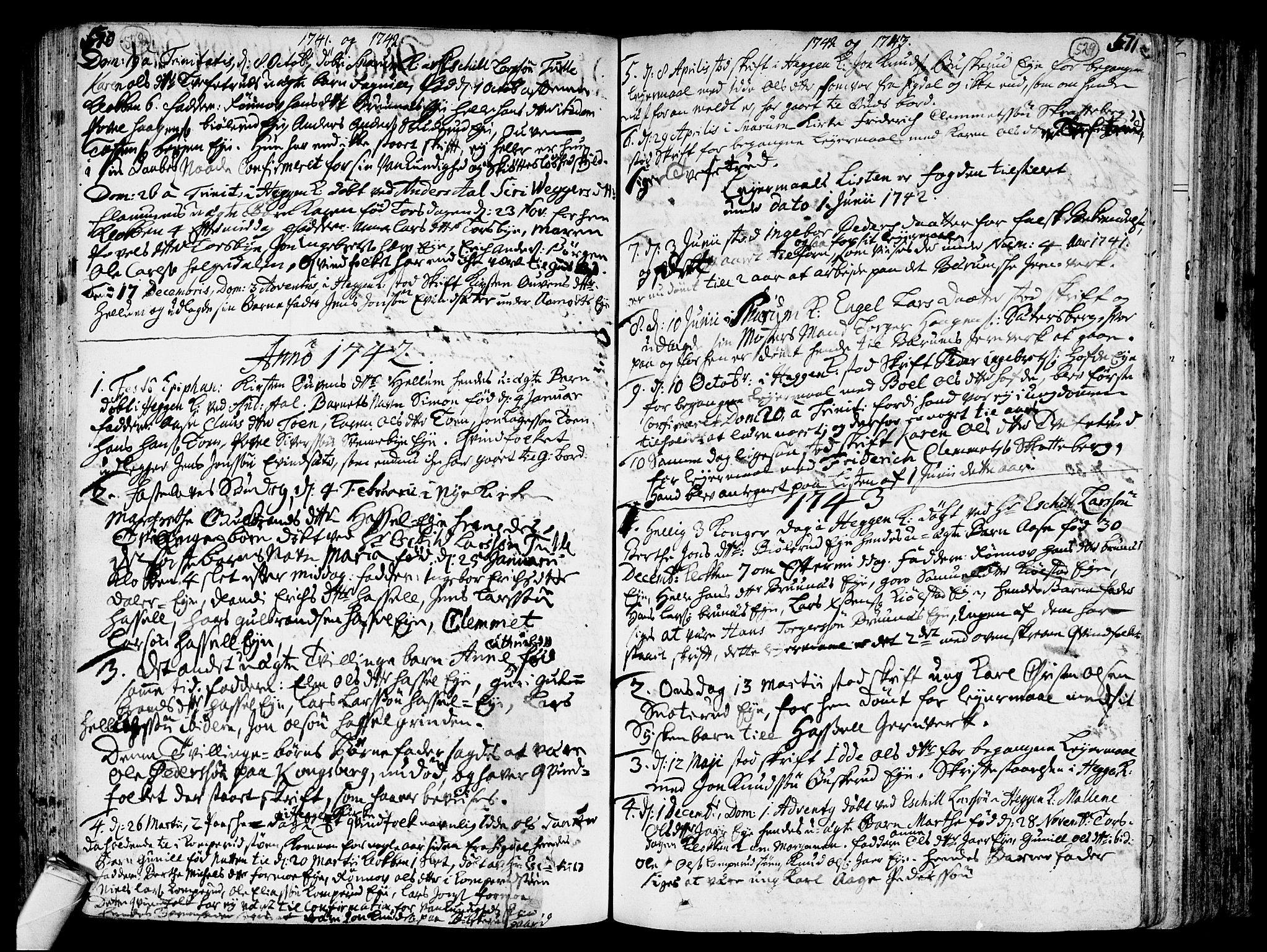 Modum kirkebøker, AV/SAKO-A-234/F/Fa/L0002: Parish register (official) no. 2, 1741-1782, p. 528-529