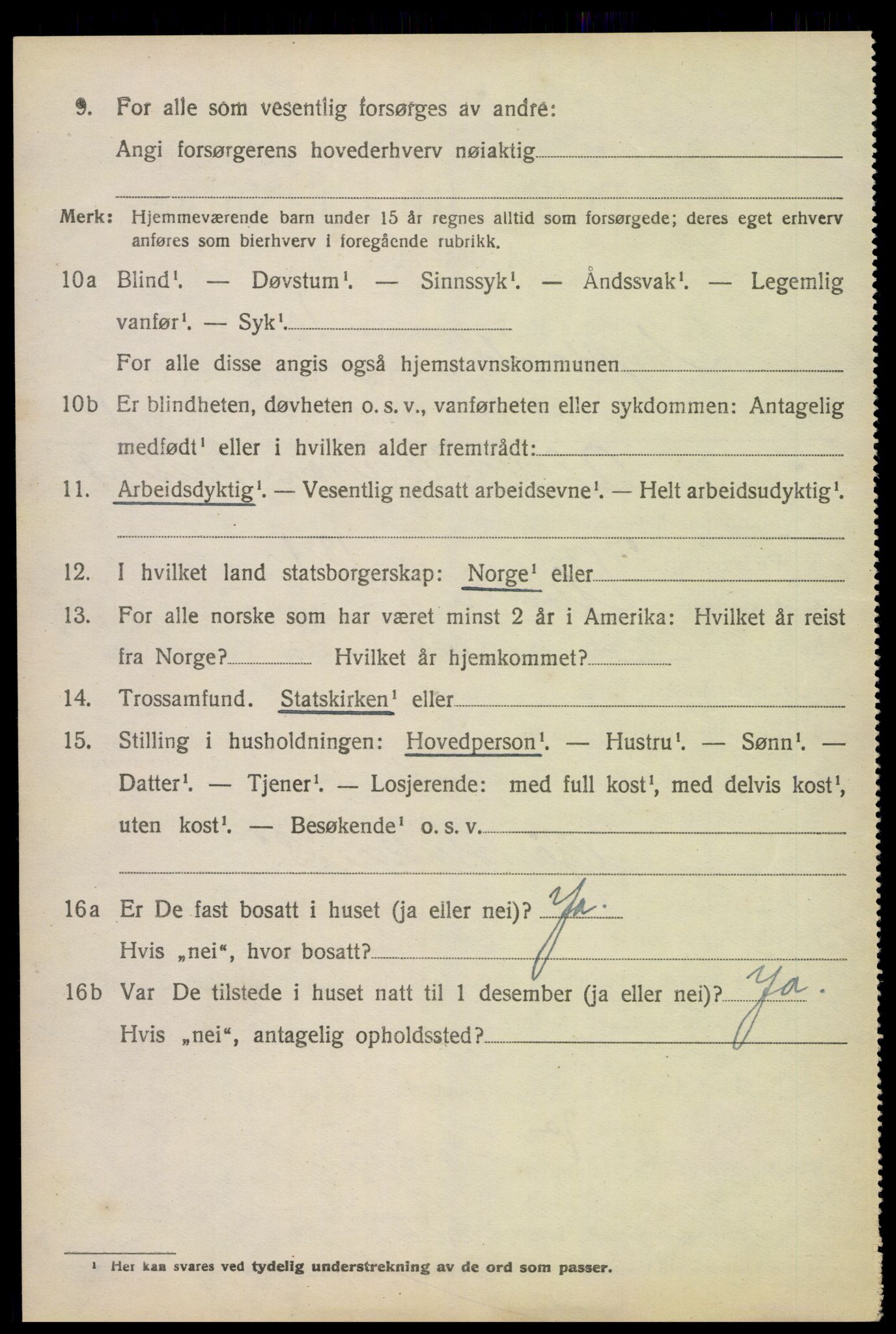 SAK, 1920 census for Mykland, 1920, p. 1123