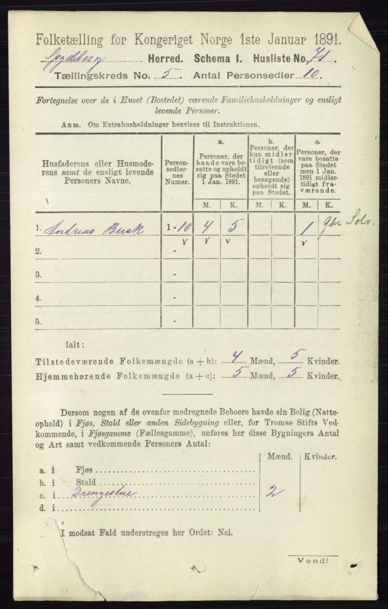 RA, 1891 census for 0123 Spydeberg, 1891, p. 2347