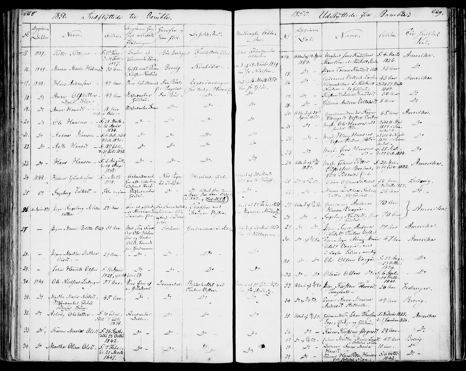 Bamble kirkebøker, AV/SAKO-A-253/F/Fa/L0004: Parish register (official) no. I 4, 1834-1853, p. 668-669