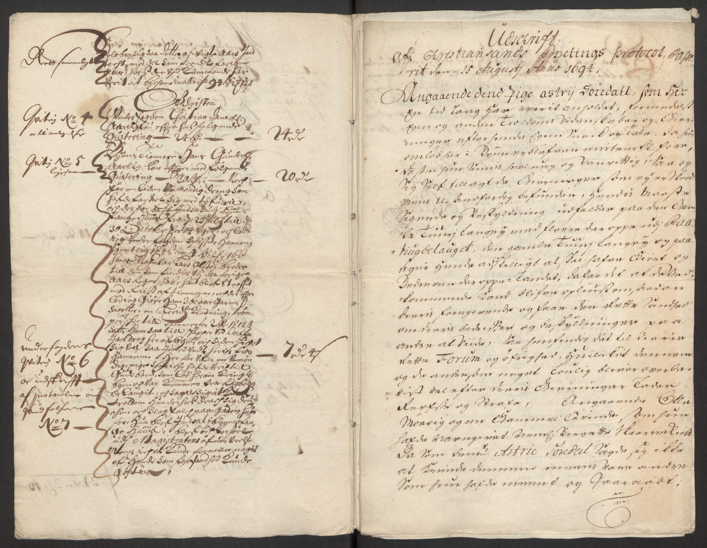 Rentekammeret inntil 1814, Reviderte regnskaper, Byregnskaper, AV/RA-EA-4066/R/Rm/L0285: [M18] Sikt og sakefall, 1681-1718, p. 209