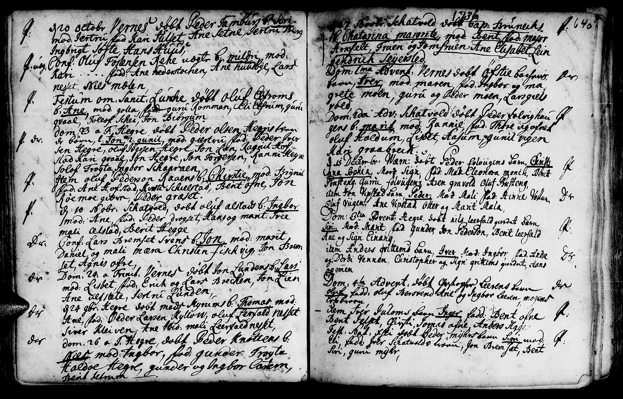 Ministerialprotokoller, klokkerbøker og fødselsregistre - Nord-Trøndelag, SAT/A-1458/709/L0055: Parish register (official) no. 709A03, 1730-1739, p. 639-640