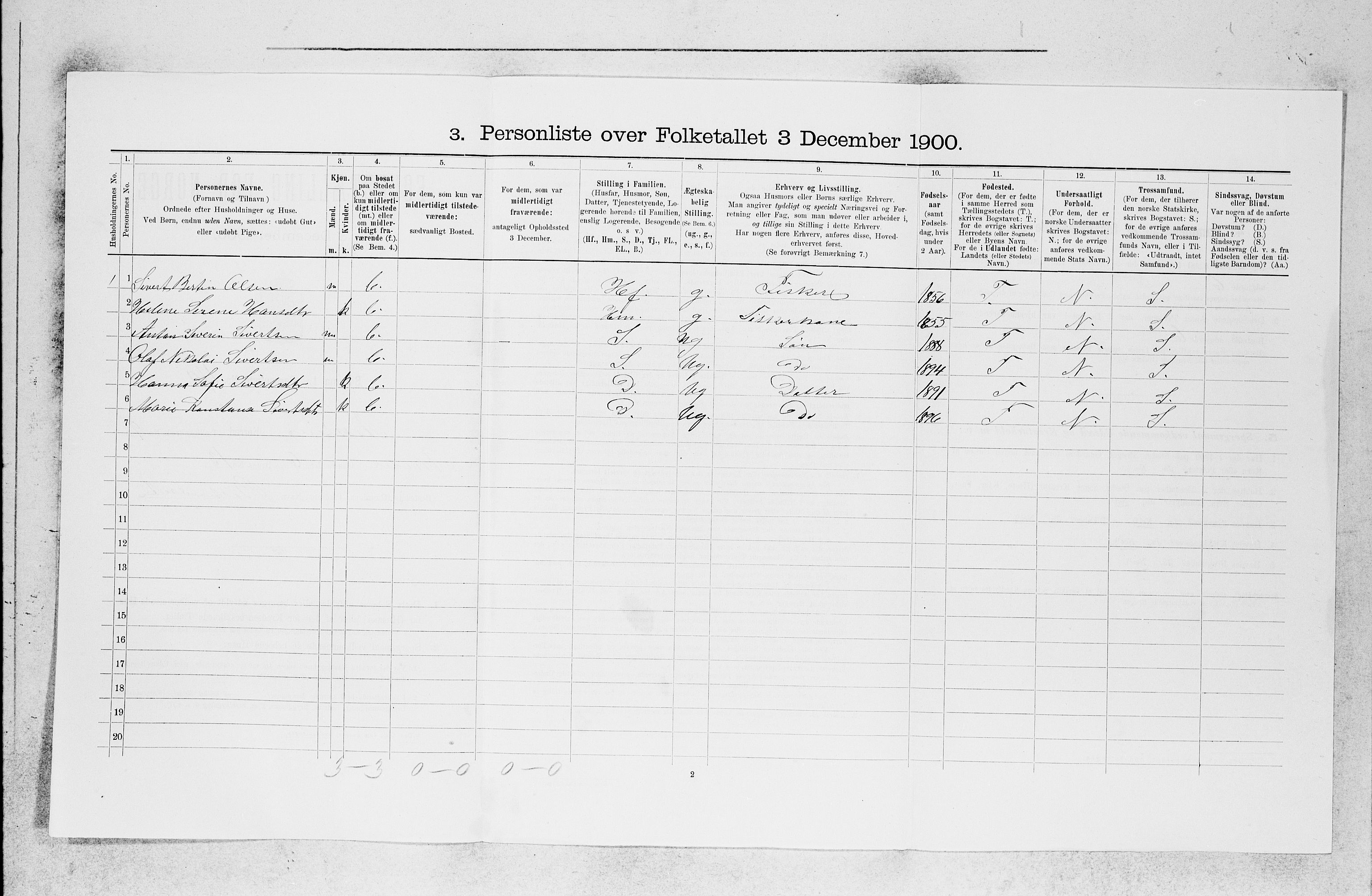 SAB, 1900 census for Askøy, 1900, p. 1233