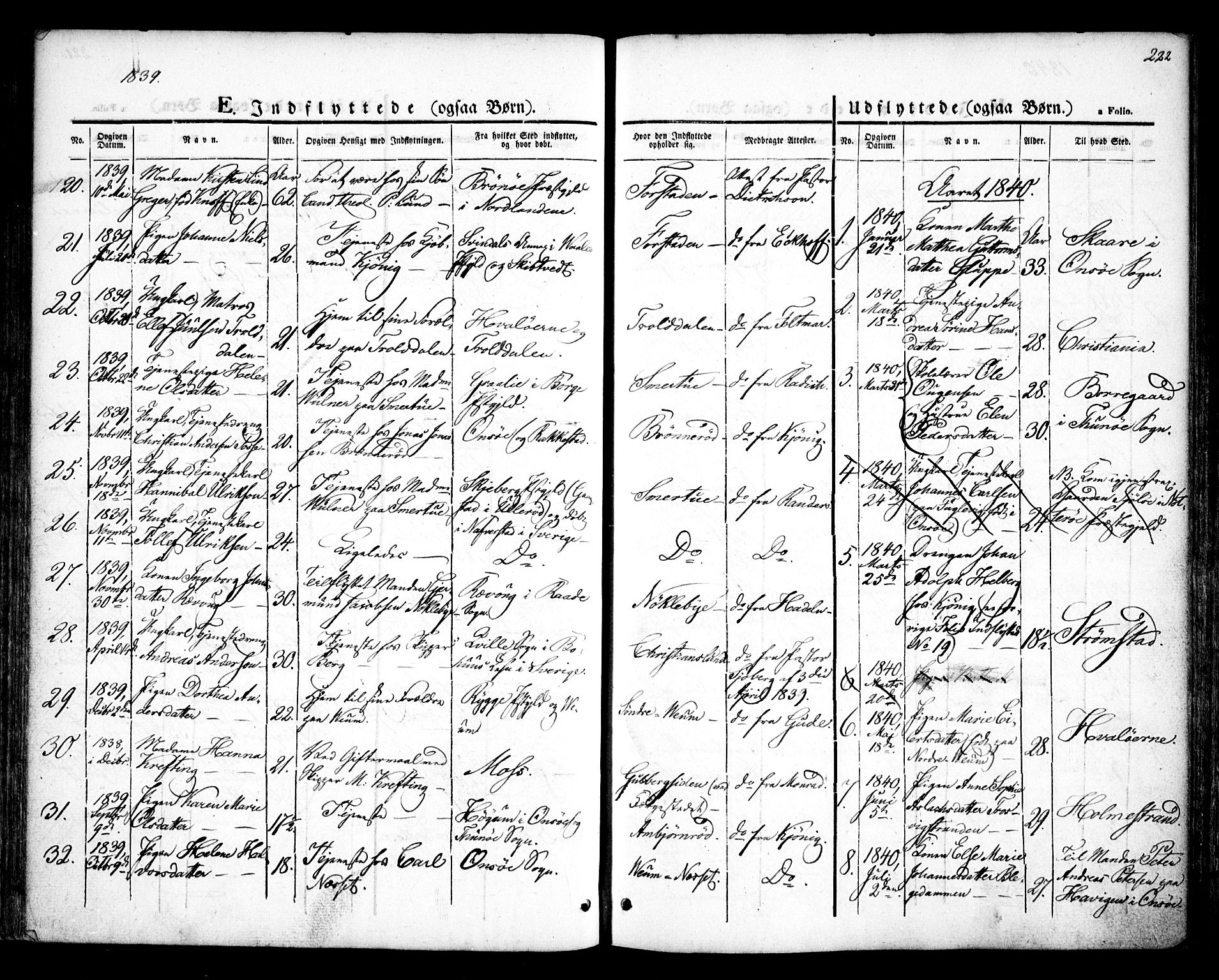 Glemmen prestekontor Kirkebøker, SAO/A-10908/F/Fa/L0005: Parish register (official) no. 5, 1838-1852, p. 222
