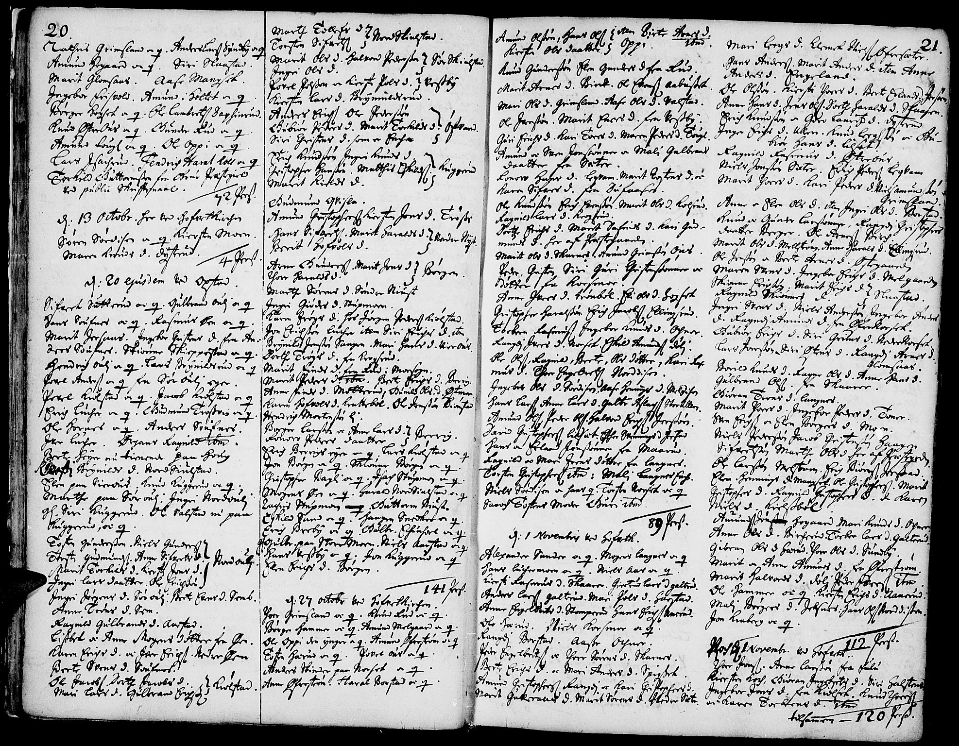 Strøm-Odalen prestekontor, AV/SAH-PREST-028/H/Ha/Haa/L0001: Parish register (official) no. 1, 1689-1715, p. 20-21