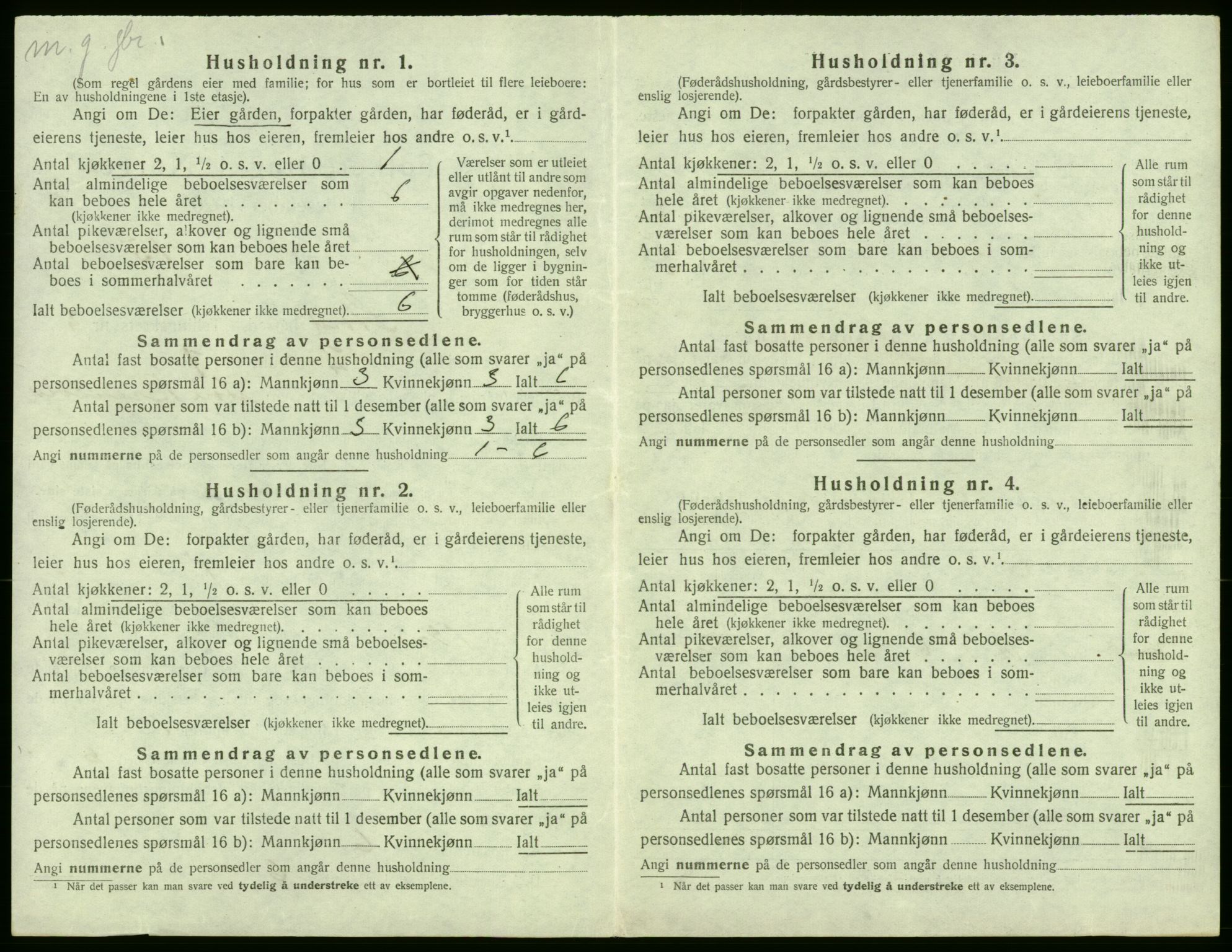 SAB, 1920 census for Stord, 1920, p. 125