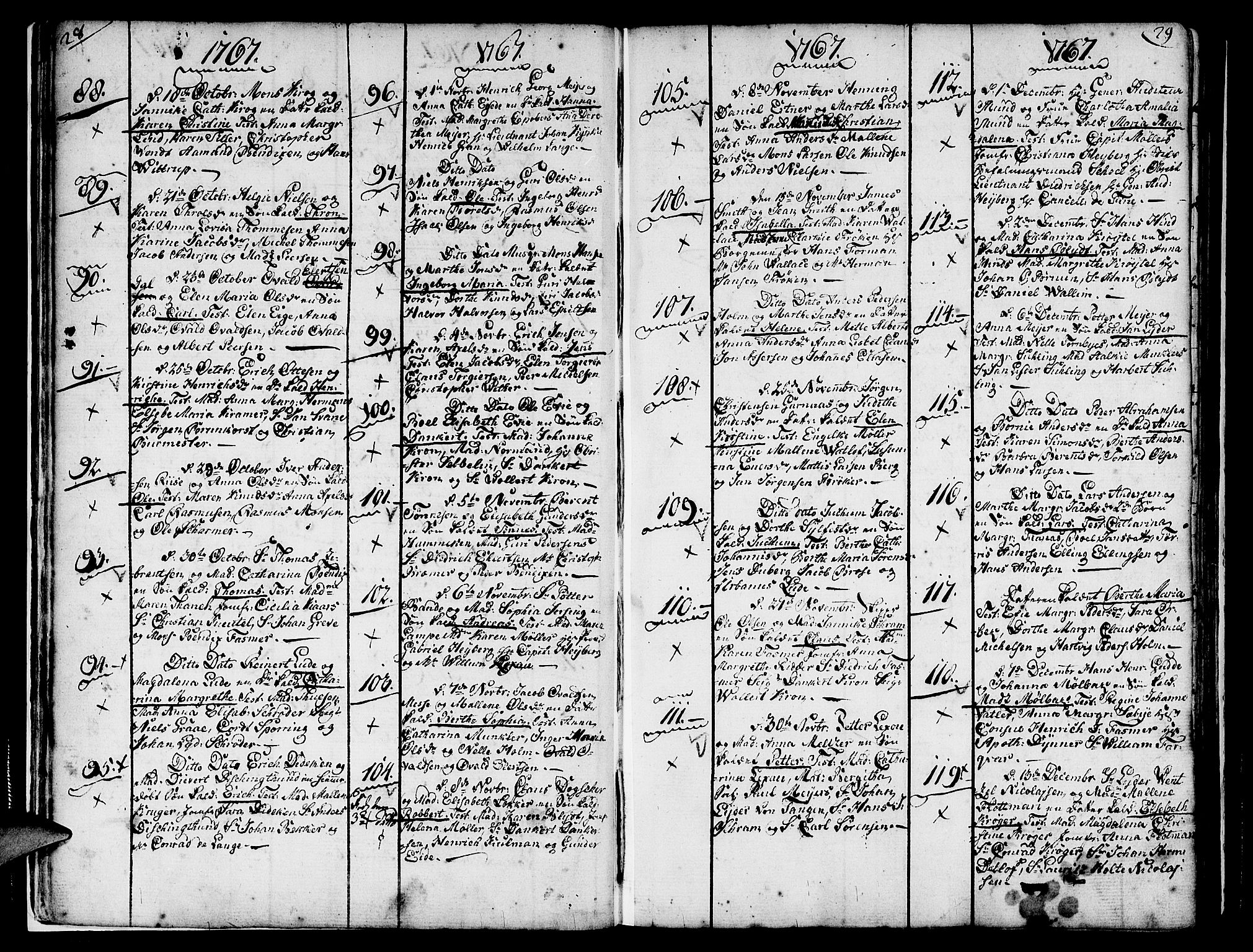 Nykirken Sokneprestembete, AV/SAB-A-77101/H/Haa/L0004: Parish register (official) no. A 4, 1765-1775, p. 28-29