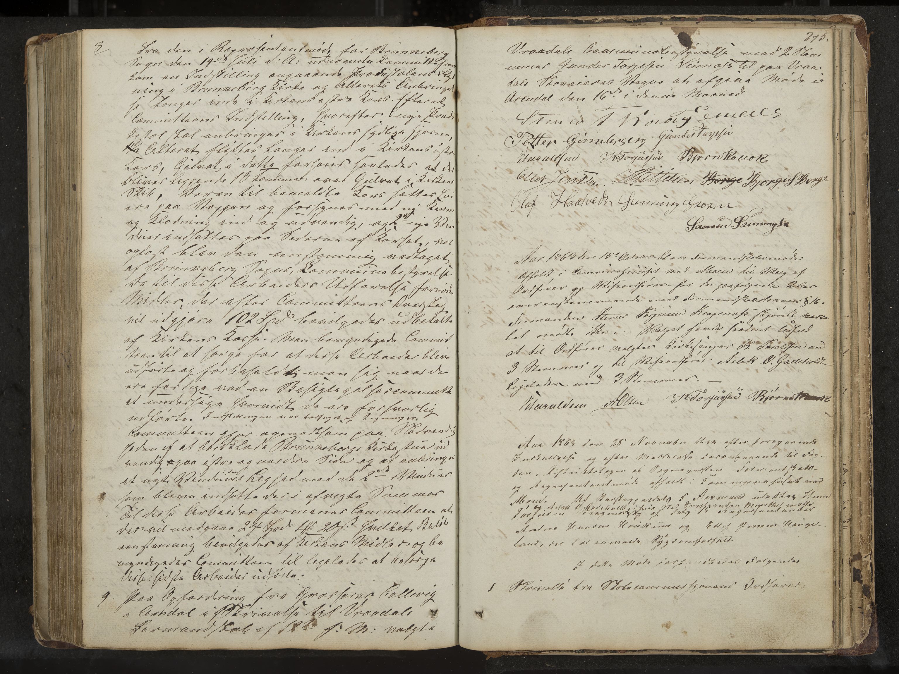 Kviteseid formannskap og sentraladministrasjon, IKAK/0829021/A/Aa/L0001: Møtebok med register, 1837-1866, p. 275