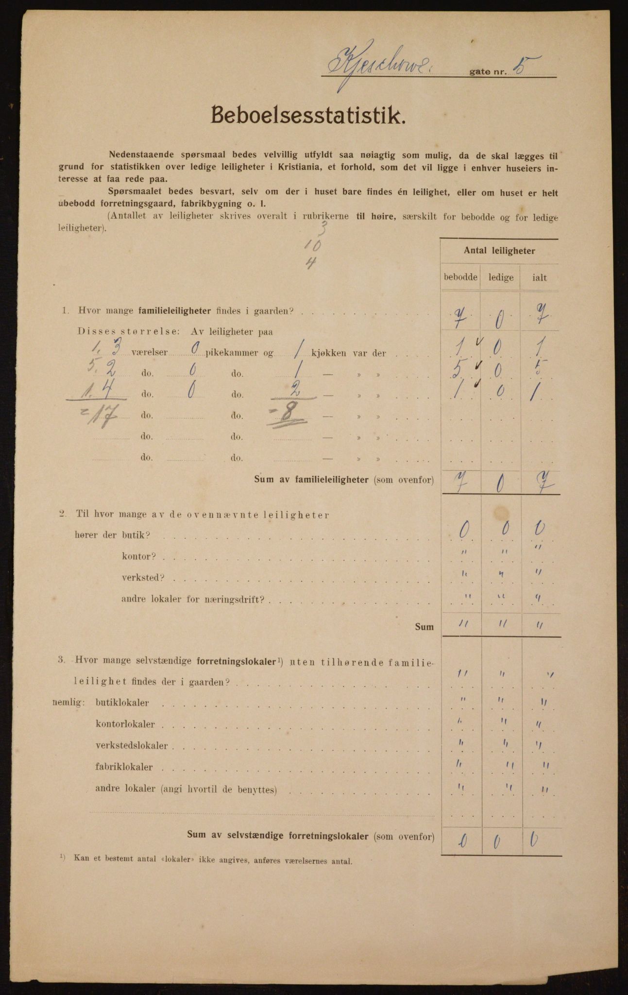 OBA, Municipal Census 1910 for Kristiania, 1910, p. 47913