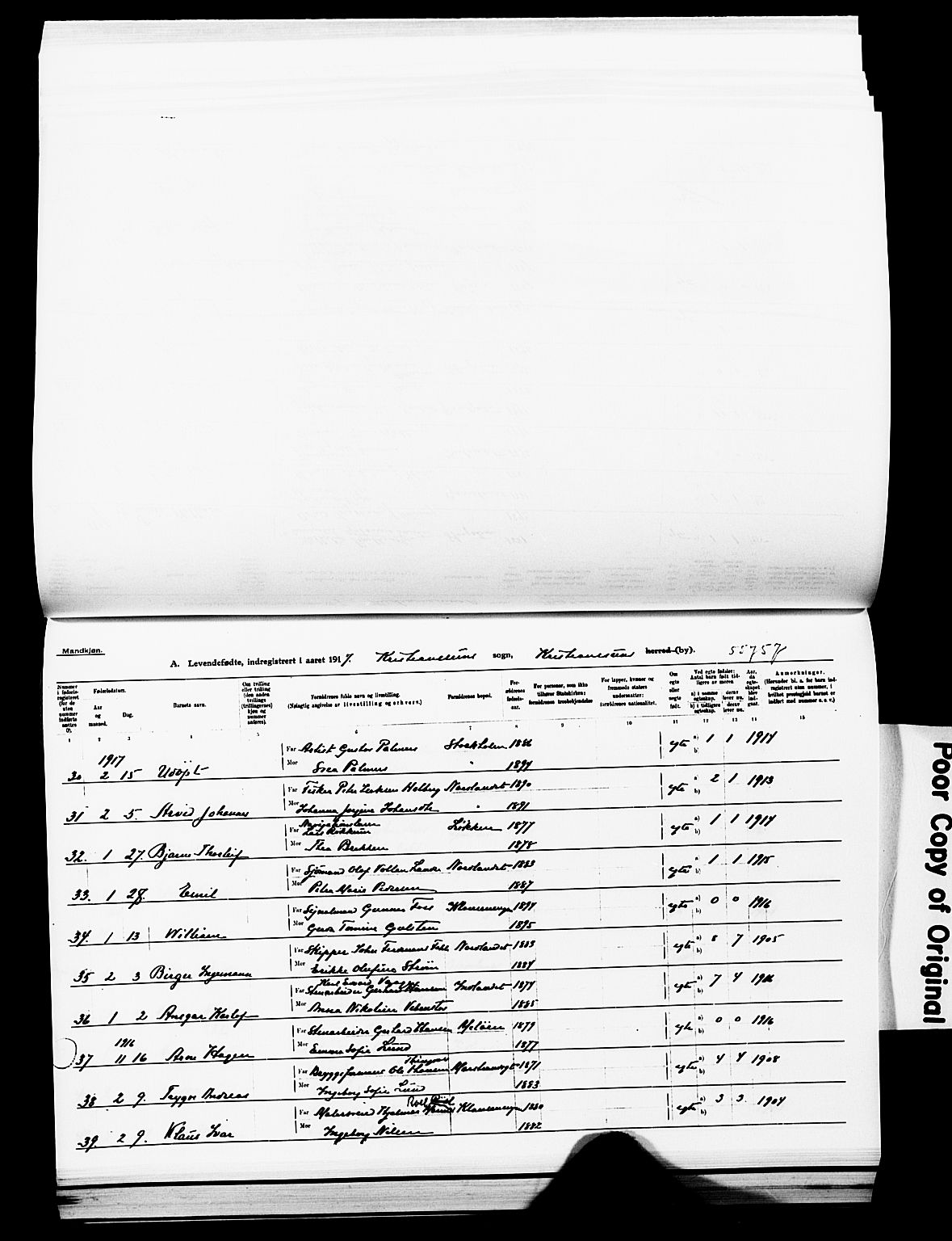 Ministerialprotokoller, klokkerbøker og fødselsregistre - Møre og Romsdal, AV/SAT-A-1454/572/L0861: Parish register (official) no. 572D05, 1913-1920