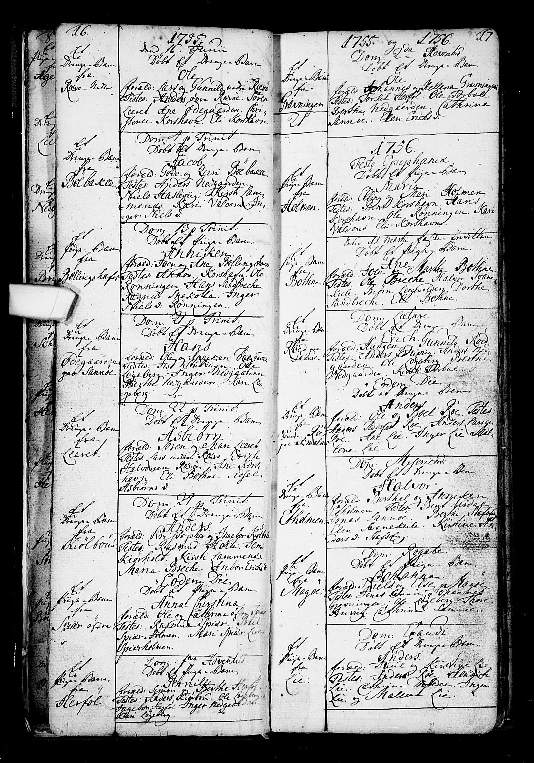 Hvaler prestekontor Kirkebøker, SAO/A-2001/F/Fa/L0002: Parish register (official) no. I 2, 1749-1816, p. 16-17