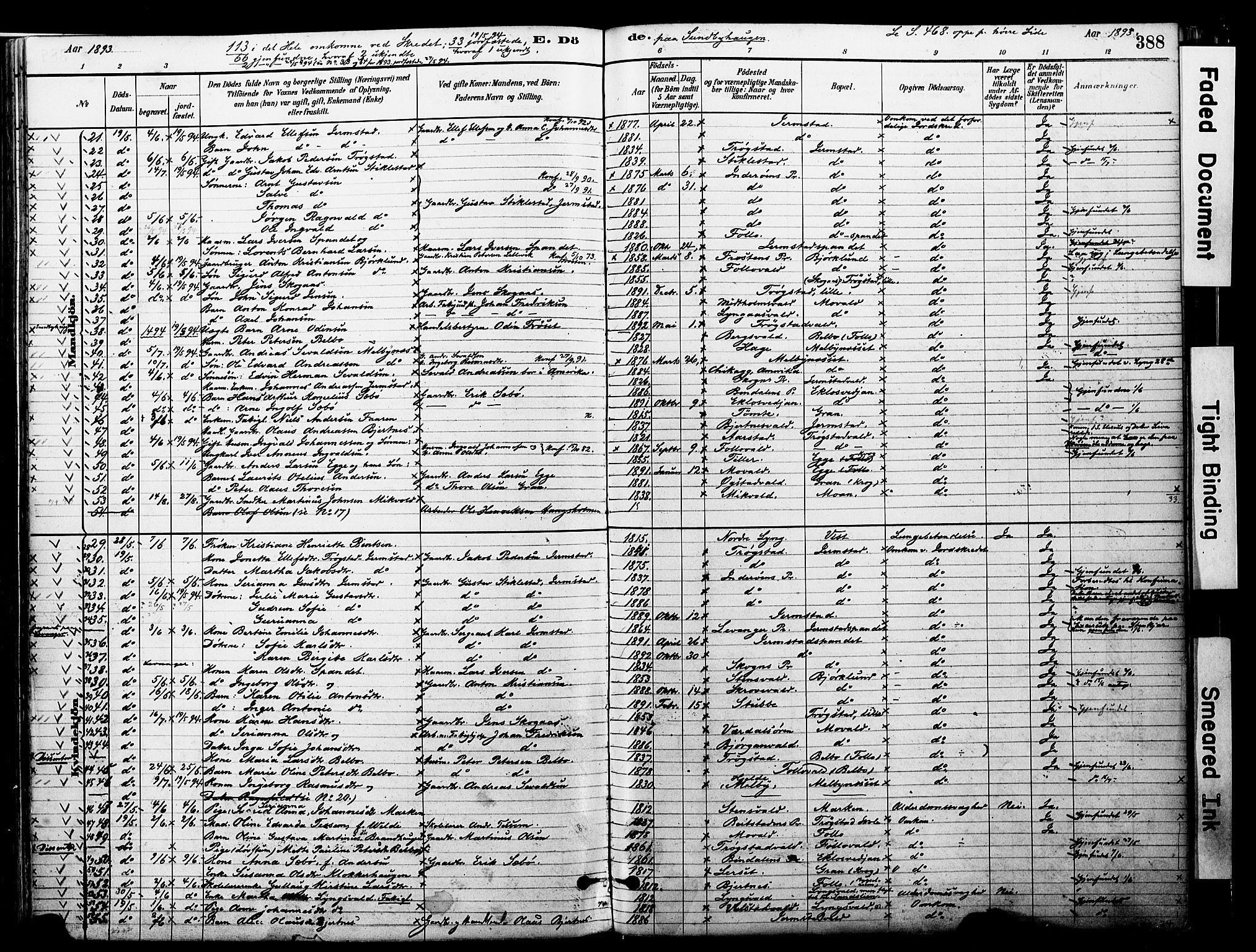 Ministerialprotokoller, klokkerbøker og fødselsregistre - Nord-Trøndelag, SAT/A-1458/723/L0244: Parish register (official) no. 723A13, 1881-1899, p. 388