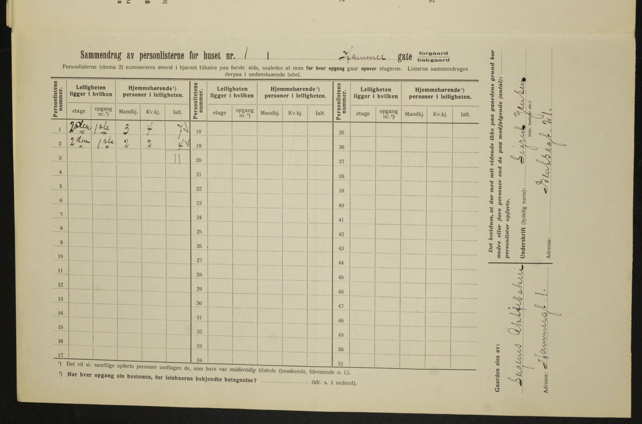 OBA, Municipal Census 1913 for Kristiania, 1913, p. 34379