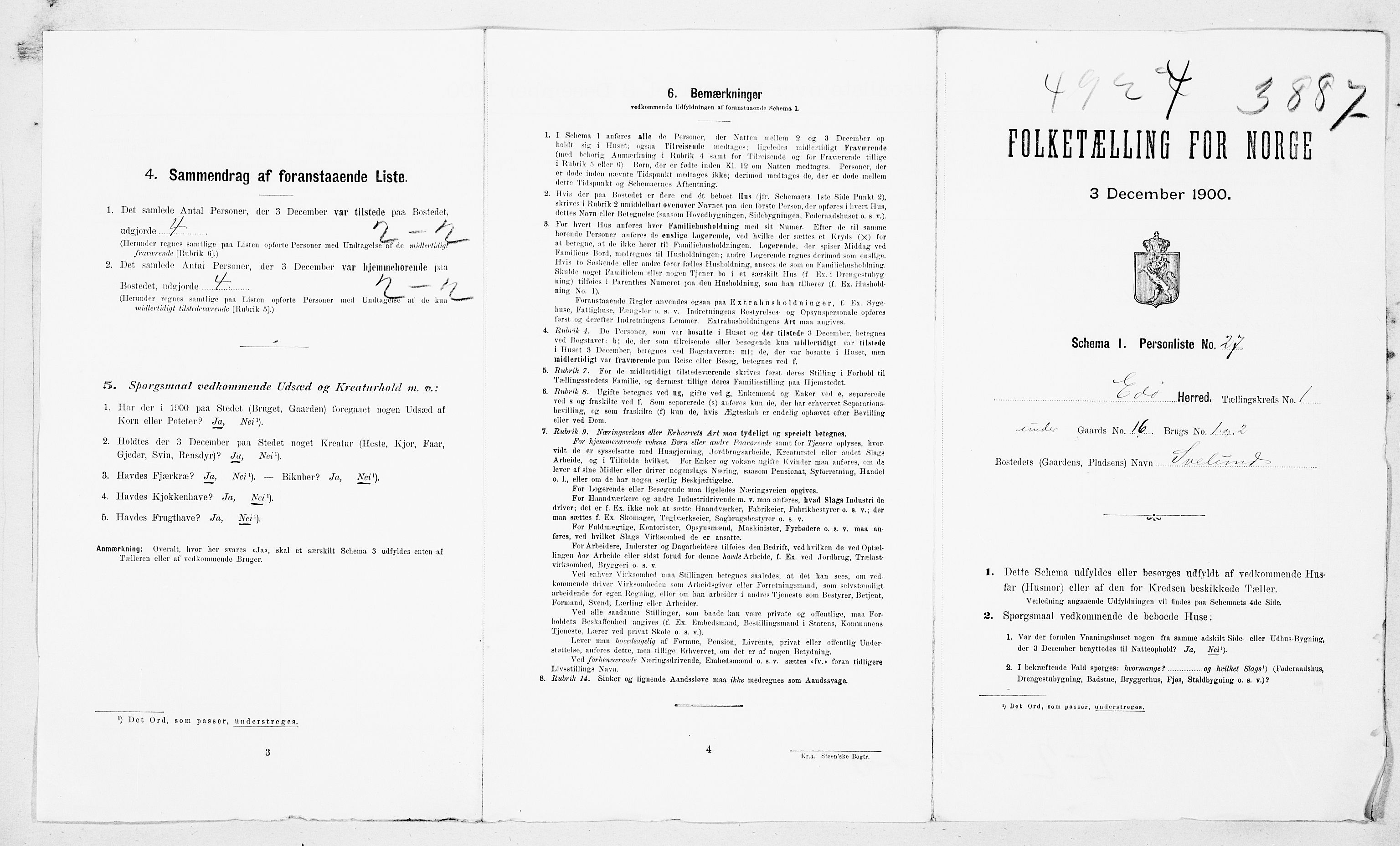 SAT, 1900 census for Edøy, 1900, p. 30