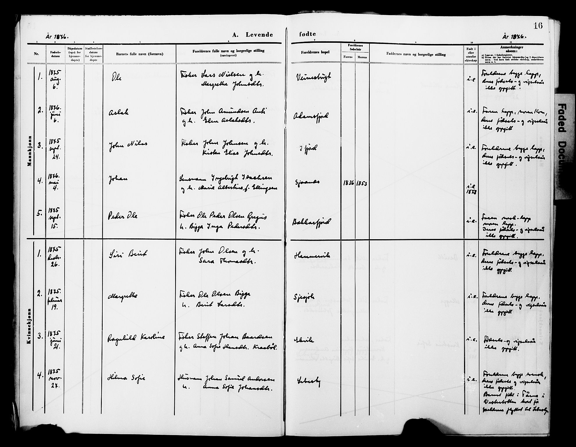 Lebesby sokneprestkontor, AV/SATØ-S-1353/H/Ha/L0004kirke: Parish register (official) no. 4, 1870-1902, p. 16