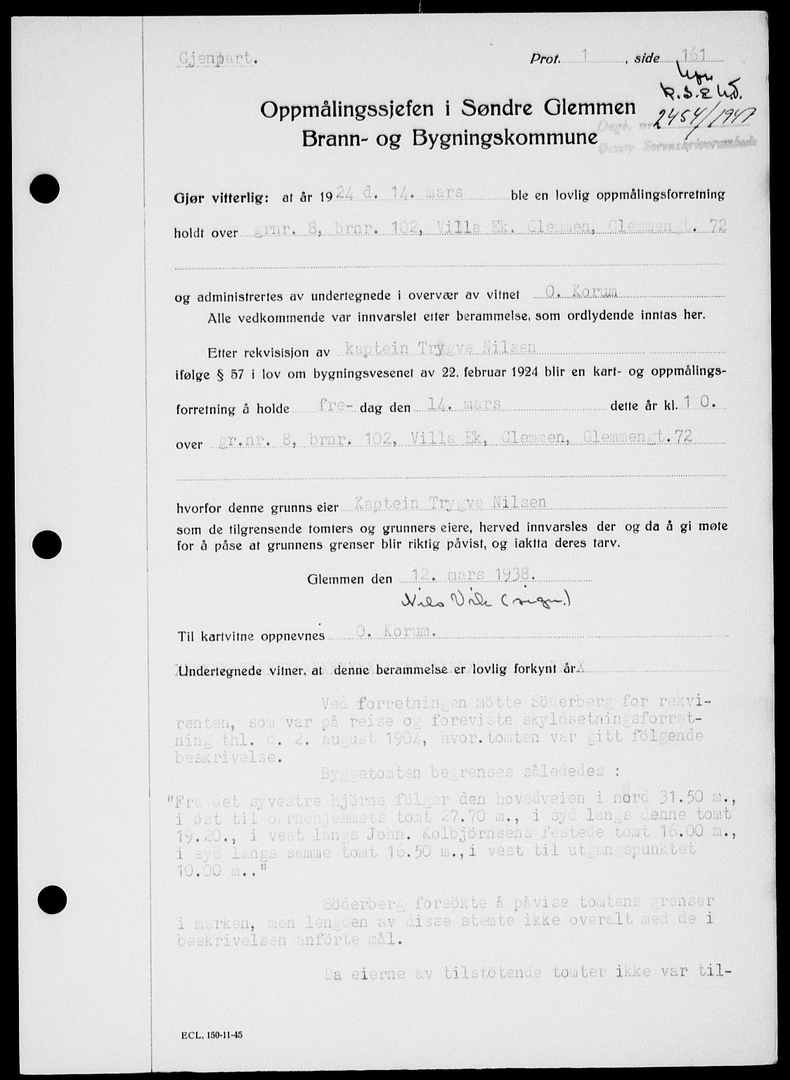 Onsøy sorenskriveri, SAO/A-10474/G/Ga/Gab/L0021: Mortgage book no. II A-21, 1947-1947, Diary no: : 2454/1947