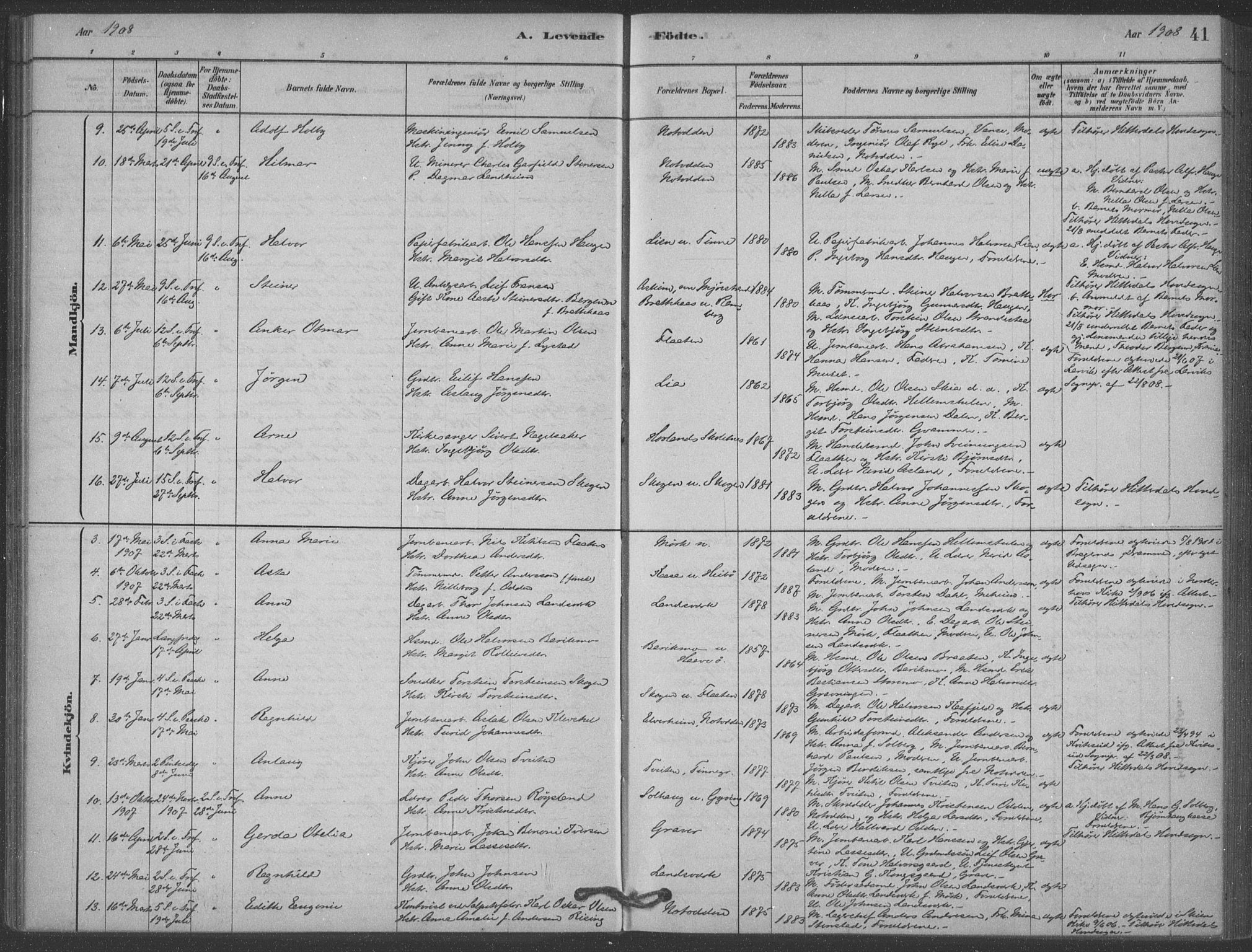 Heddal kirkebøker, SAKO/A-268/F/Fb/L0002: Parish register (official) no. II 2, 1878-1913, p. 41