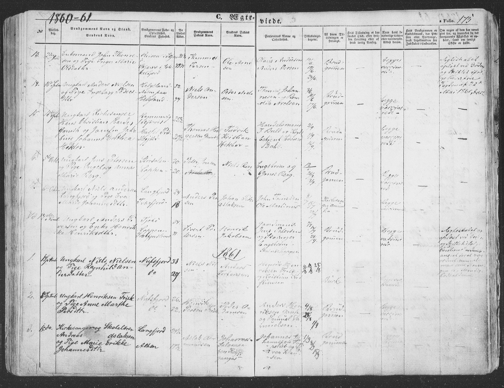 Loppa sokneprestkontor, SATØ/S-1339/H/Ha/L0004kirke: Parish register (official) no. 4, 1849-1868, p. 175