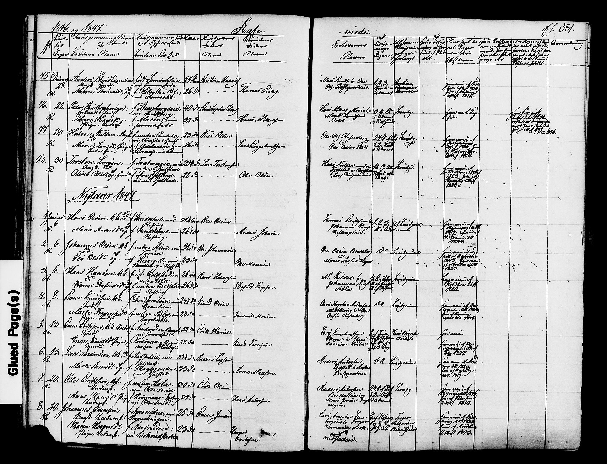 Ringsaker prestekontor, SAH/PREST-014/K/Ka/L0008: Parish register (official) no. 8, 1837-1850, p. 381