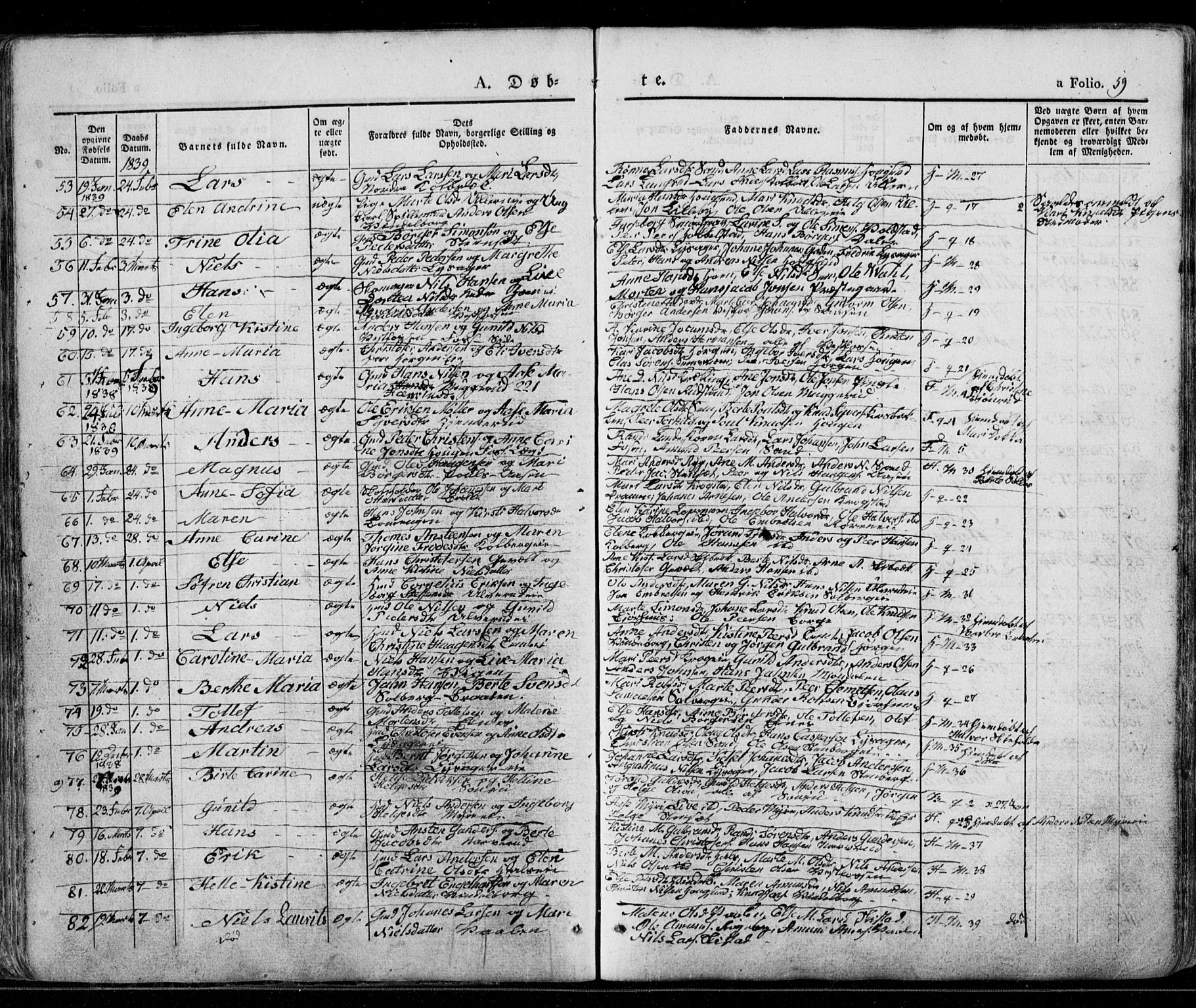 Eiker kirkebøker, SAKO/A-4/G/Ga/L0002: Parish register (copy) no. I 2, 1832-1856, p. 59
