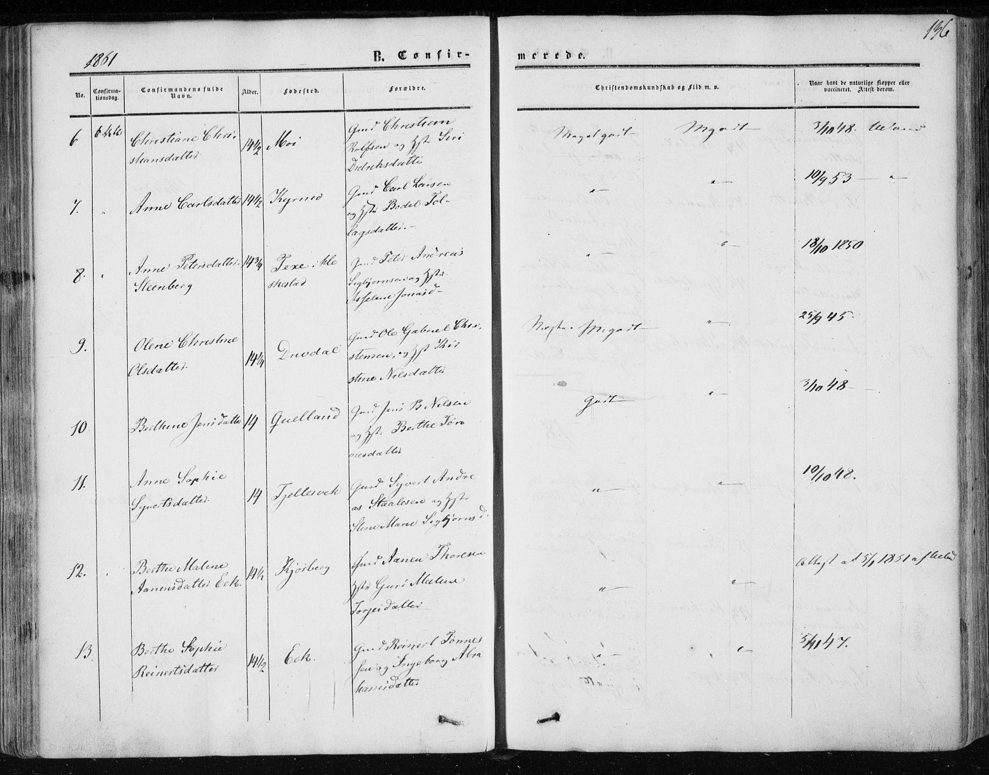 Lund sokneprestkontor, AV/SAST-A-101809/S06/L0009: Parish register (official) no. A 8, 1853-1877, p. 136