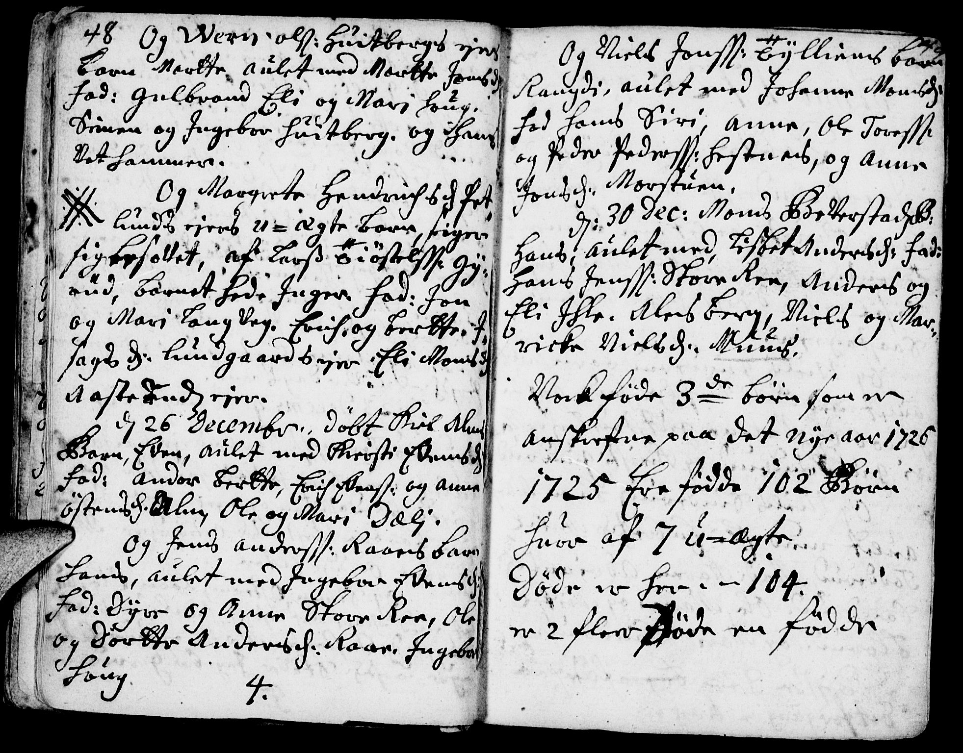 Stange prestekontor, AV/SAH-PREST-002/K/L0002: Parish register (official) no. 2, 1724-1740, p. 48-49