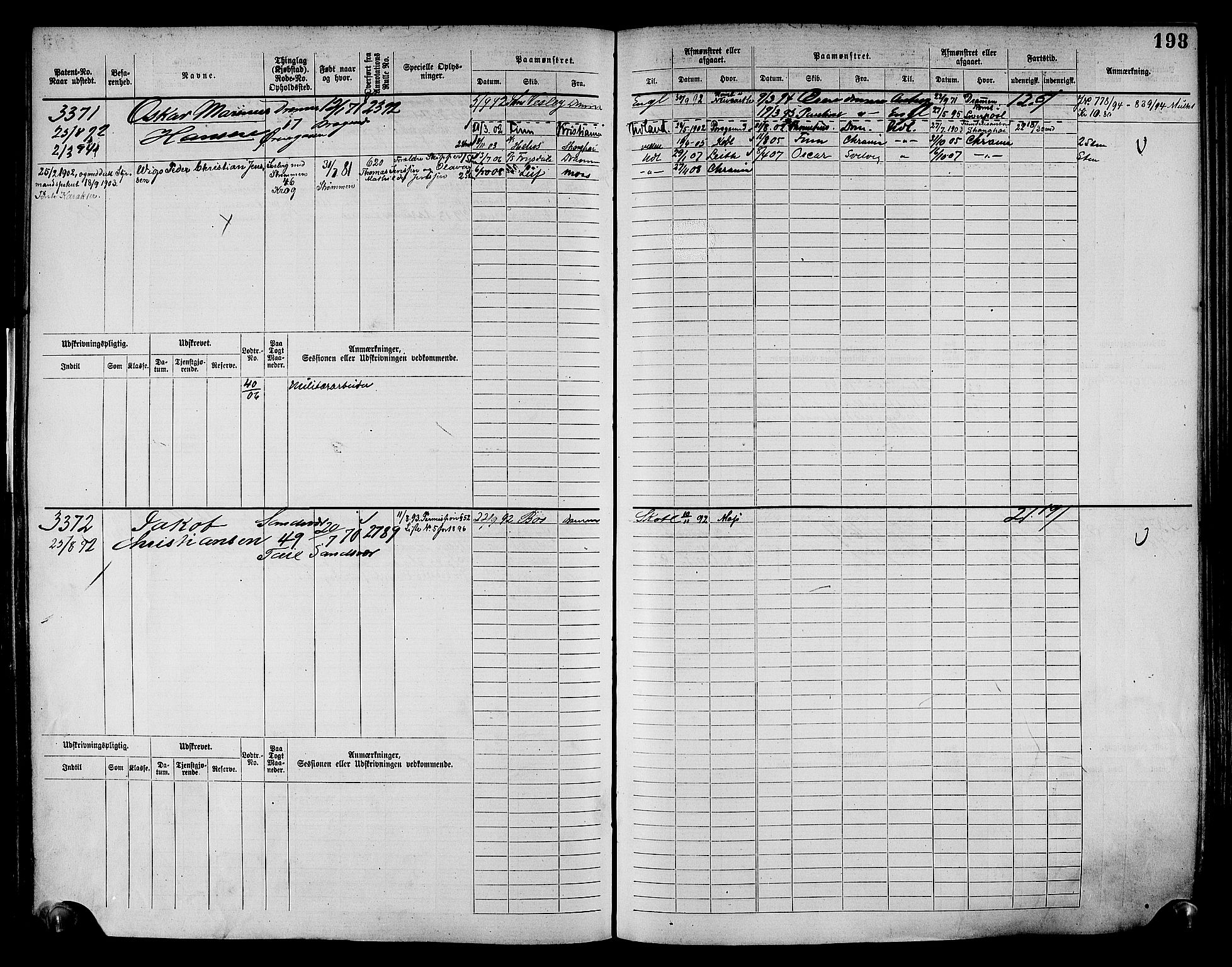 Drammen innrulleringsdistrikt, AV/SAKO-A-781/F/Fc/L0004: Hovedrulle, 1885, p. 204