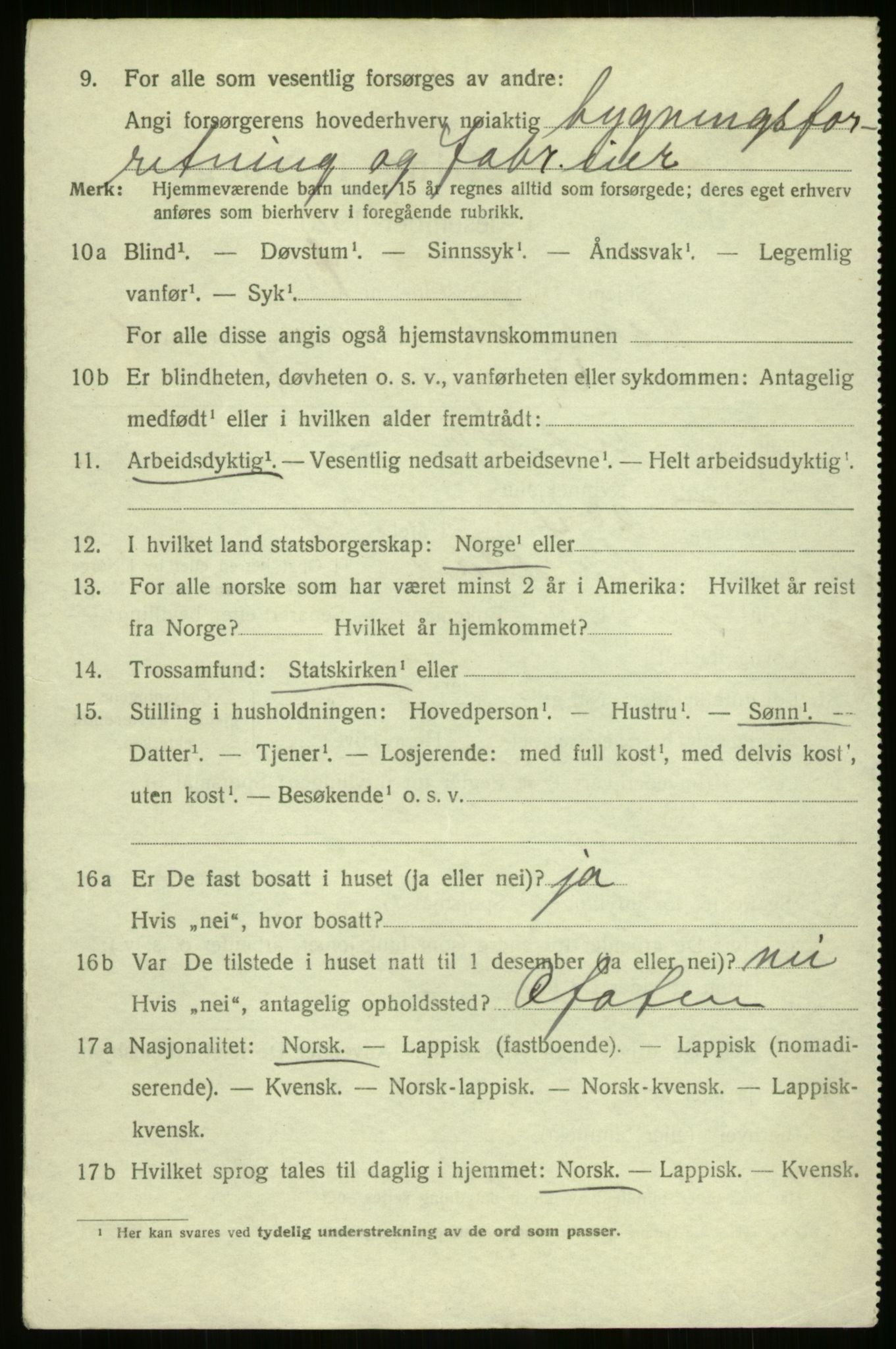 SATØ, 1920 census for Harstad, 1920, p. 4185