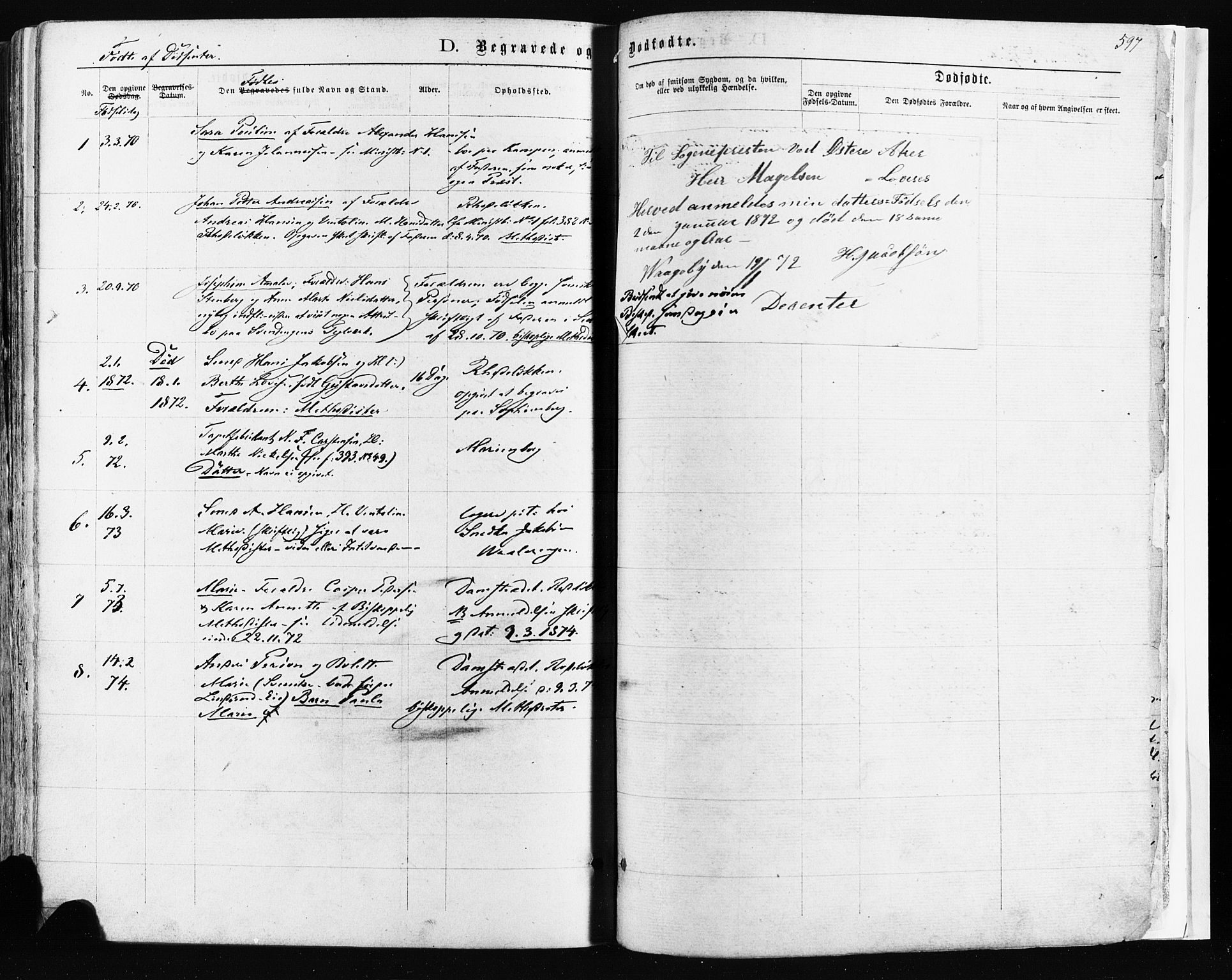 Østre Aker prestekontor Kirkebøker, SAO/A-10840/F/Fa/L0003: Parish register (official) no. I 3, 1869-1875, p. 597