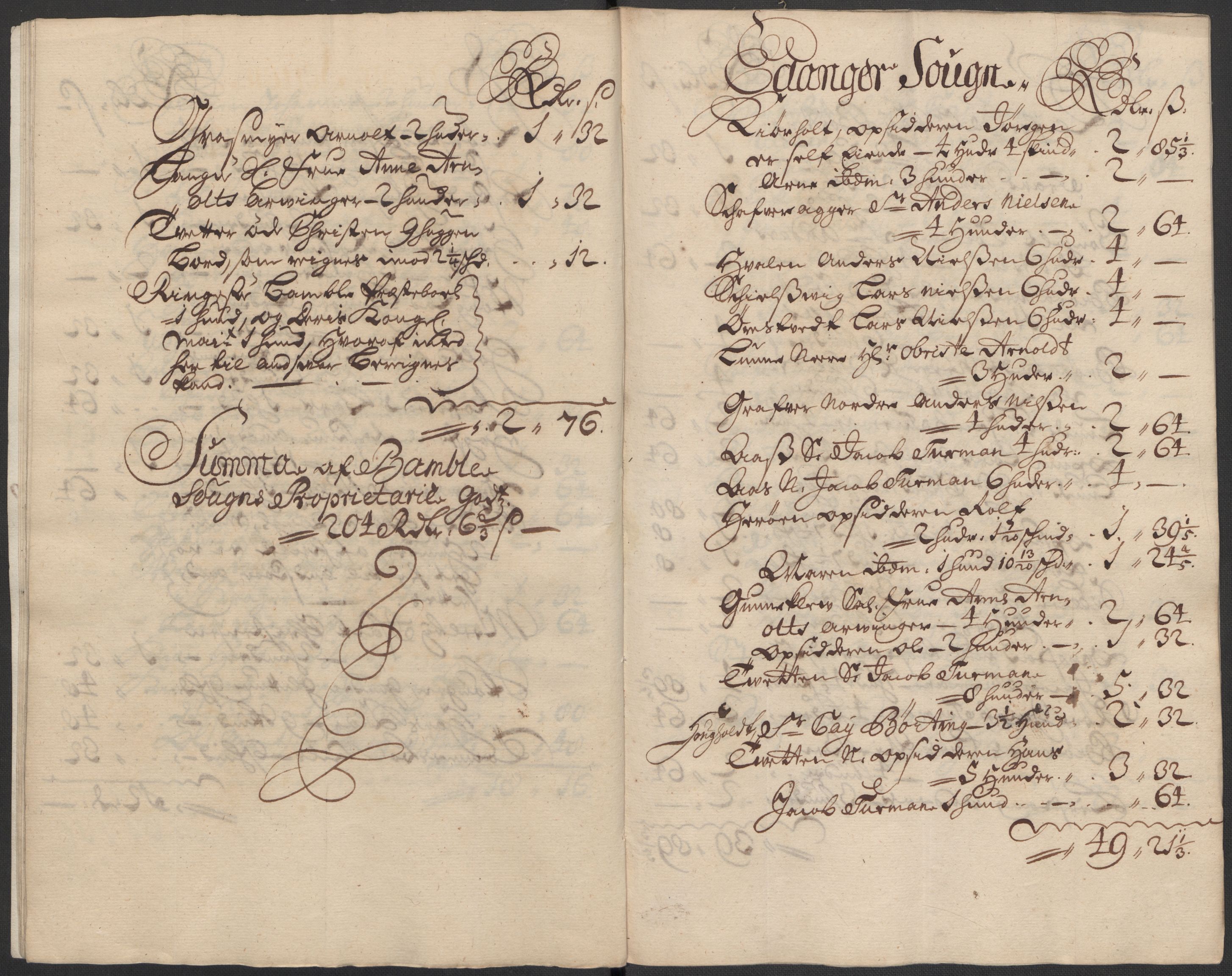 Rentekammeret inntil 1814, Reviderte regnskaper, Fogderegnskap, AV/RA-EA-4092/R36/L2124: Fogderegnskap Øvre og Nedre Telemark og Bamble, 1713, p. 248