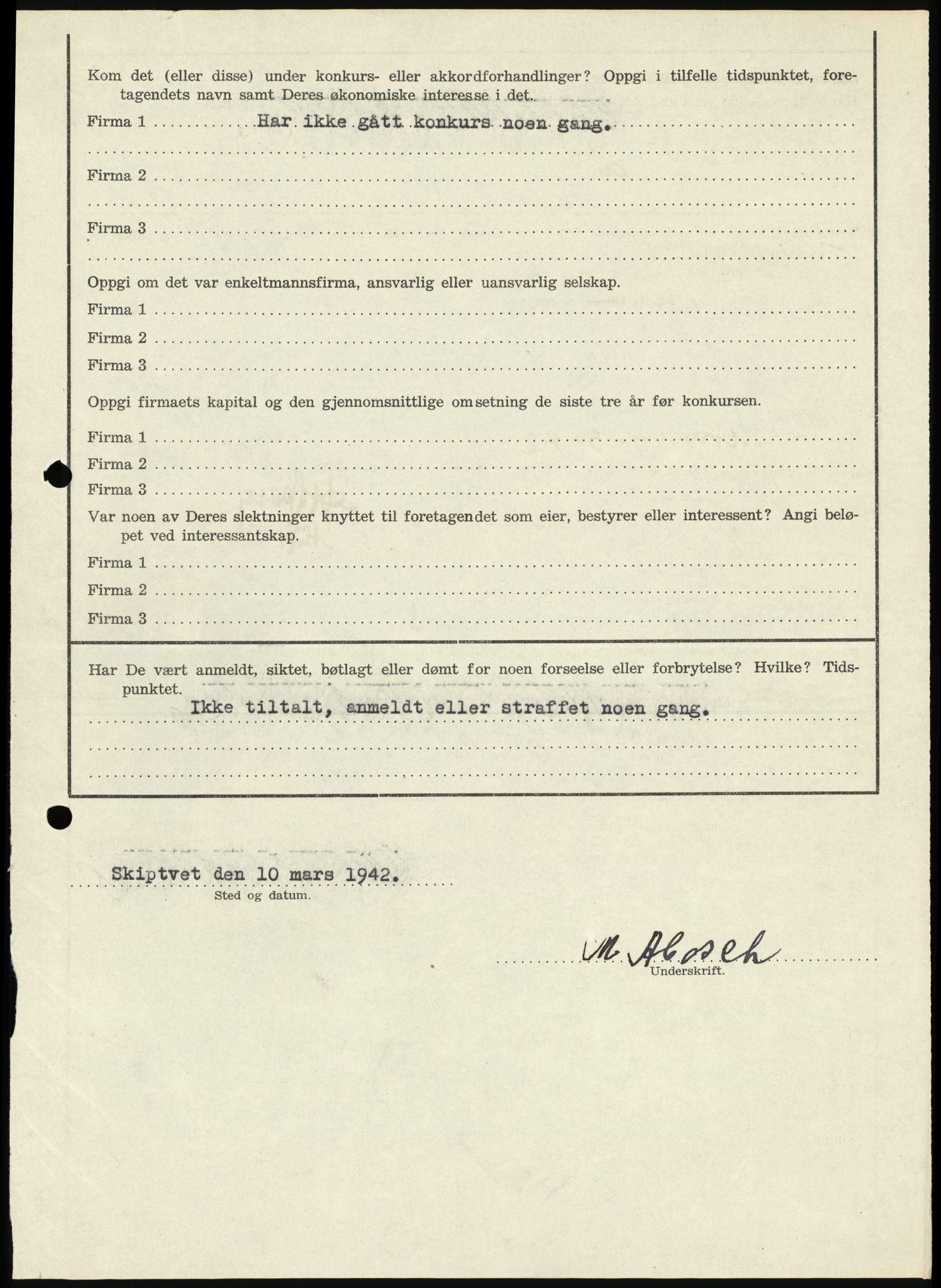 Sosialdepartementet, Våre Falne, RA/S-1708/E/Ee/L0025: Personmapper: Abelsen 01 - Amundsen, H. 65, 1945-1951, p. 55
