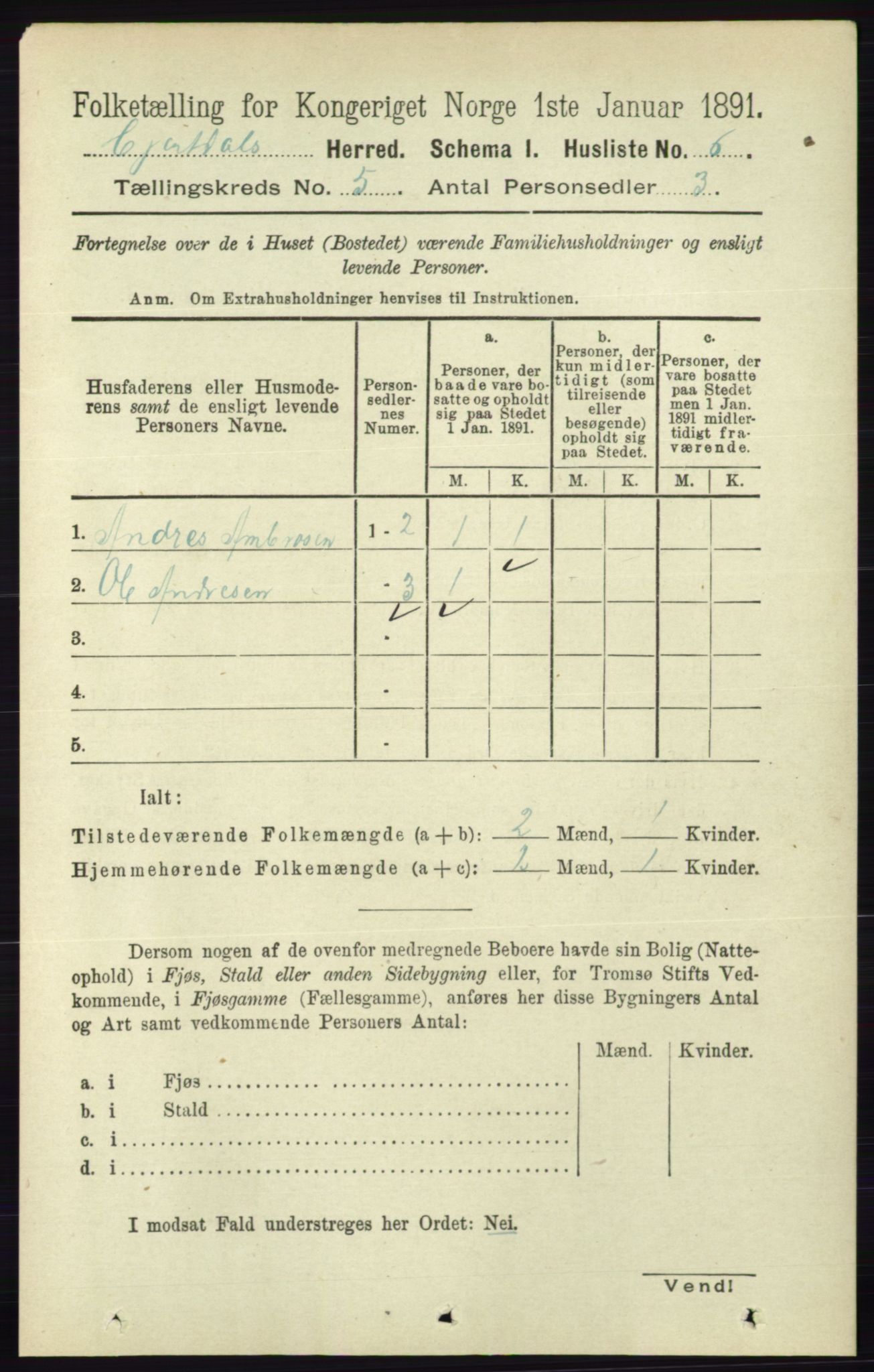 RA, 1891 census for 0827 Hjartdal, 1891, p. 1749