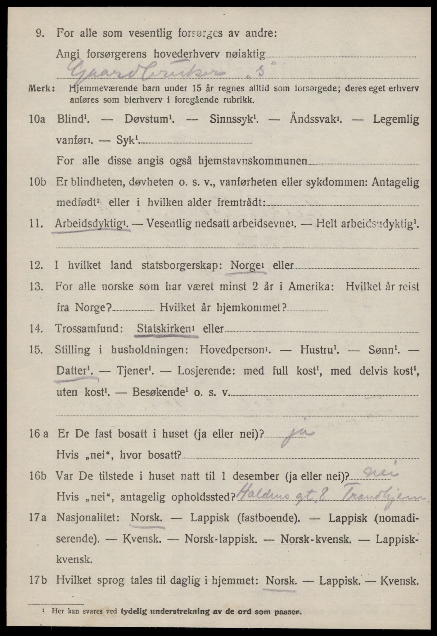 SAT, 1920 census for Stadsbygd, 1920, p. 3049