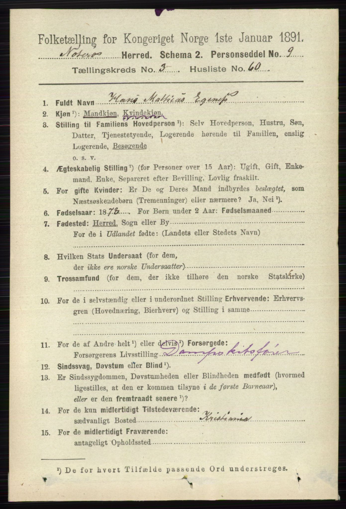 RA, 1891 census for 0722 Nøtterøy, 1891, p. 1939