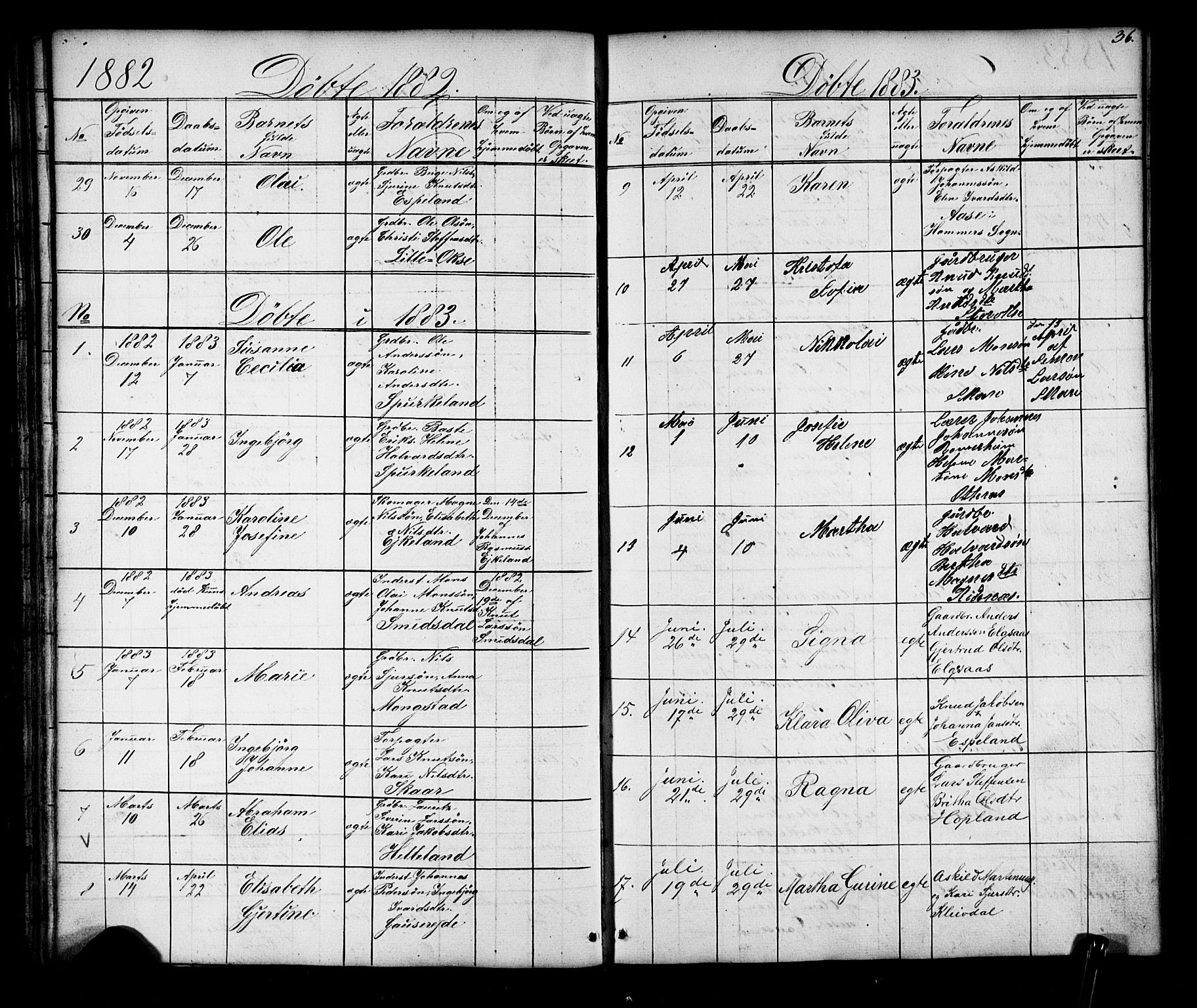 Alversund Sokneprestembete, SAB/A-73901/H/Ha/Hab: Parish register (copy) no. D 2, 1851-1889, p. 36