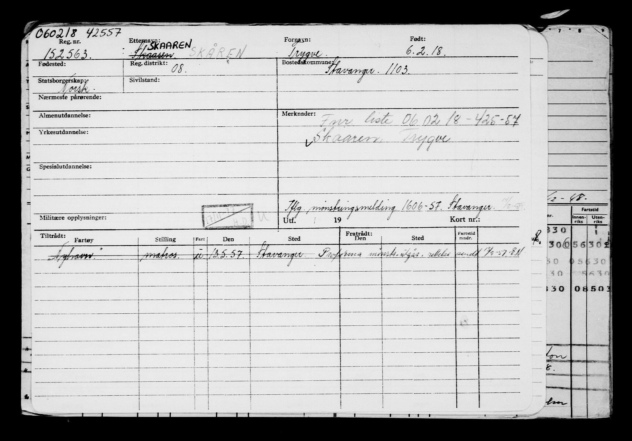 Direktoratet for sjømenn, AV/RA-S-3545/G/Gb/L0155: Hovedkort, 1918, p. 369