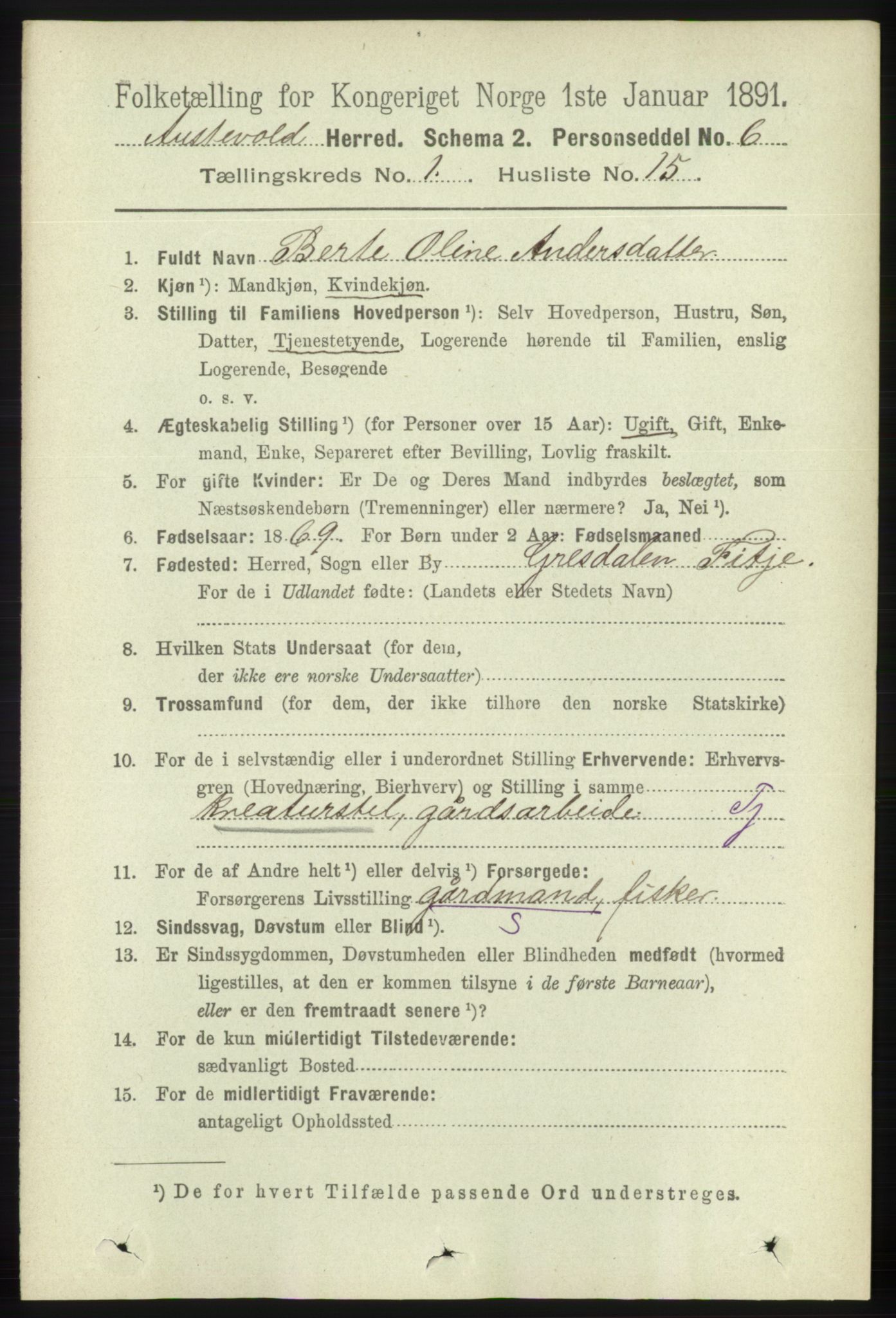 RA, 1891 census for 1244 Austevoll, 1891, p. 182