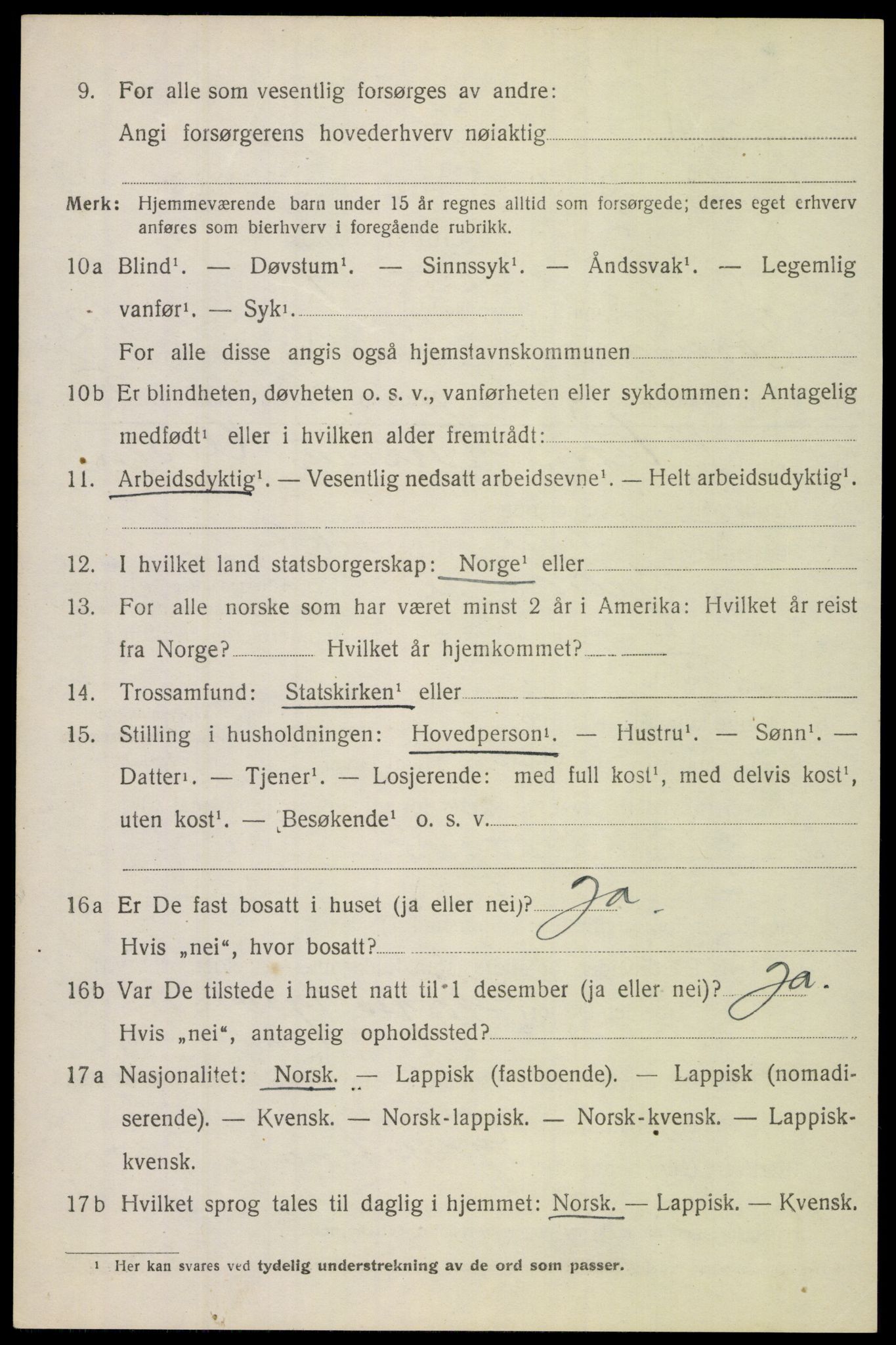 SAT, 1920 census for Lødingen, 1920, p. 6436