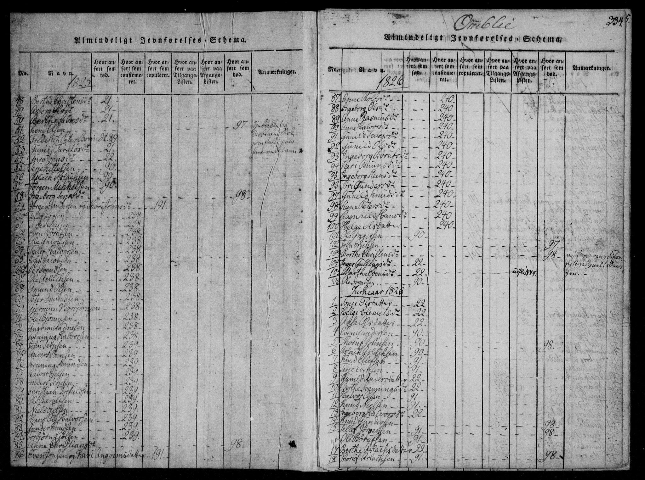 Åmli sokneprestkontor, AV/SAK-1111-0050/F/Fa/Fac/L0006: Parish register (official) no. A 6, 1816-1829, p. 334