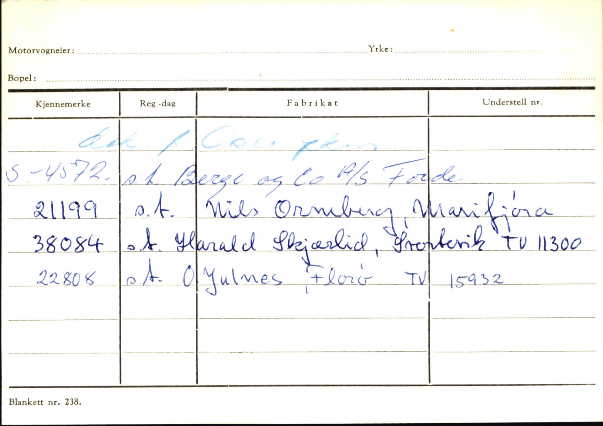 Statens vegvesen, Sogn og Fjordane vegkontor, SAB/A-5301/4/F/L0145: Registerkort Vågsøy S-Å. Årdal I-P, 1945-1975, p. 1308